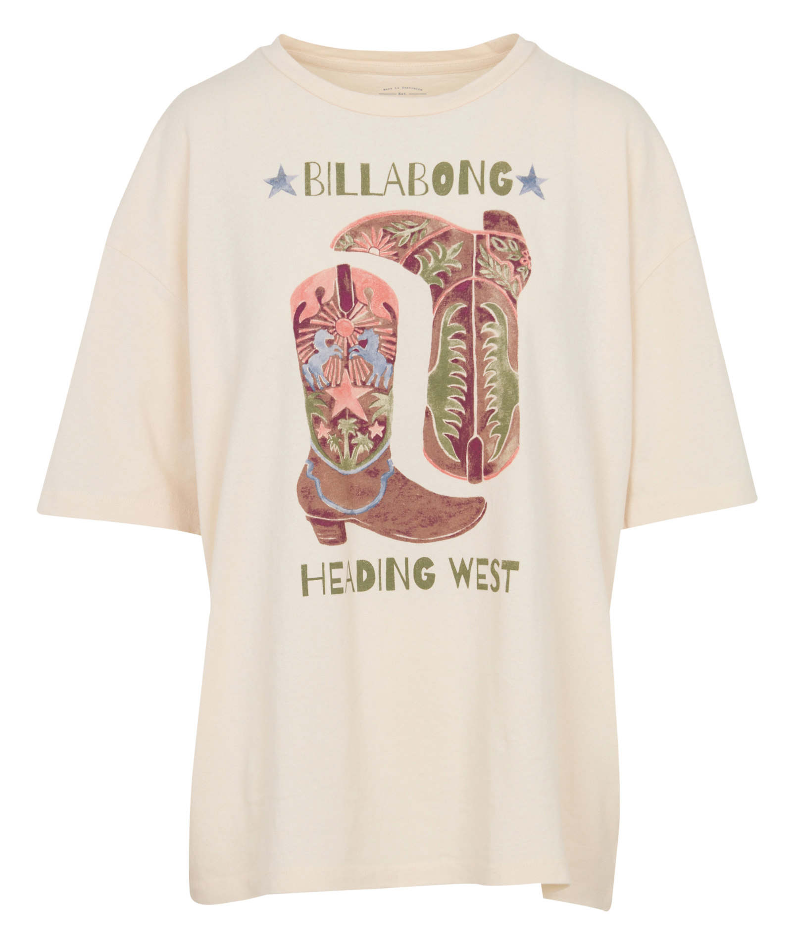 Oversize T-Shirt mit Siebdruck aus Baumwolle BILLABONG Beige