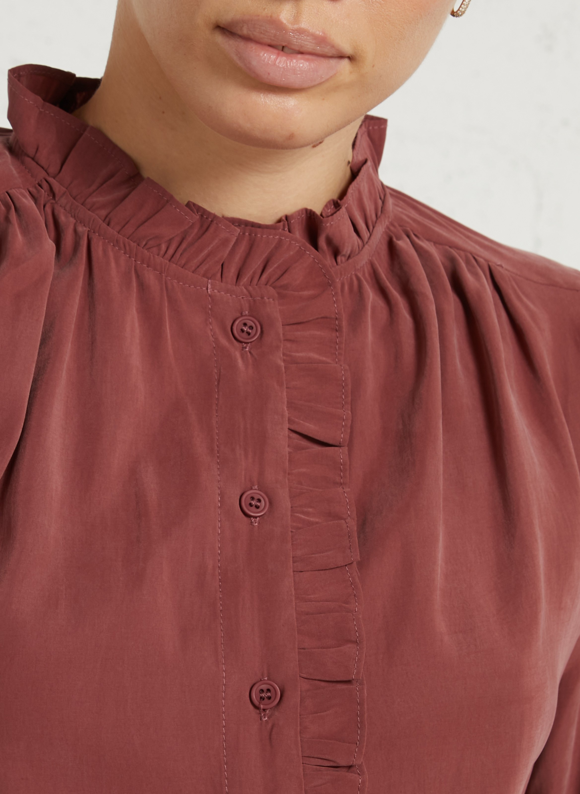 Chemise col rond à volant SEE U SOON Rouge