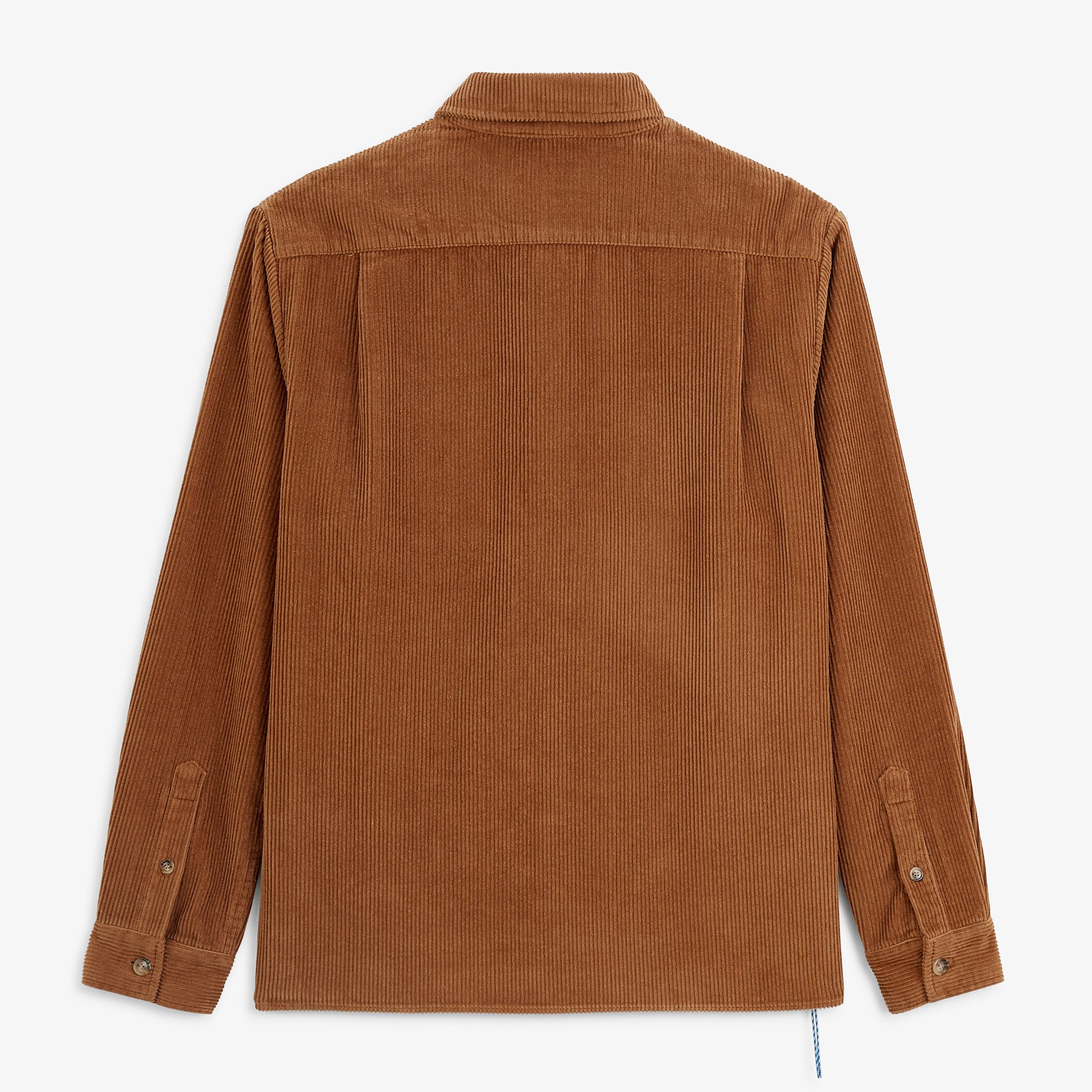 Long-sleeved velvet pigment dye shirt in hazelnut brown by sbplay SERGE BLANCO Brown