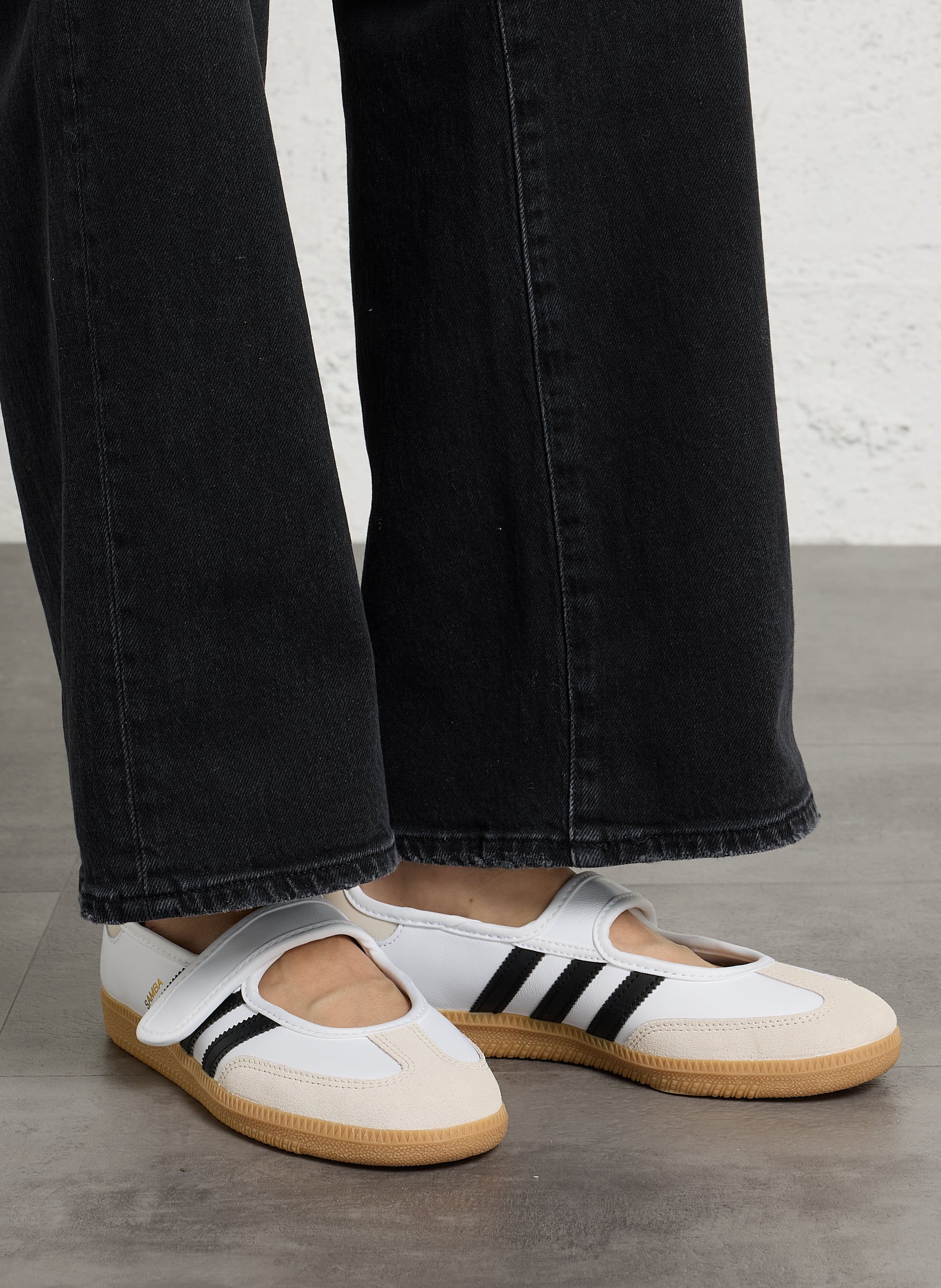 Baskets basses à scratch ADIDAS Blanc
