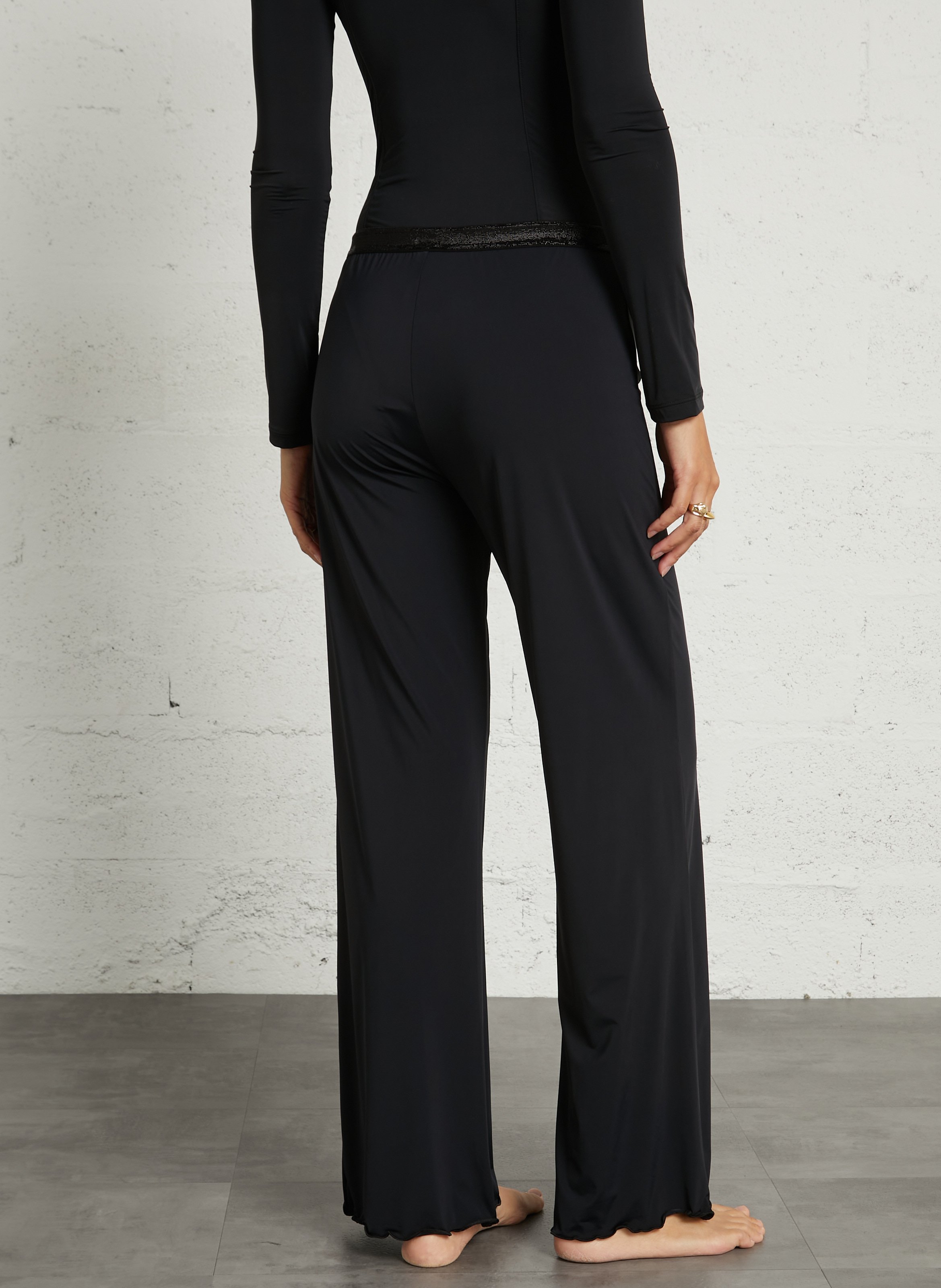 Gerippte Taillenhose LA NOUVELLE Schwarz