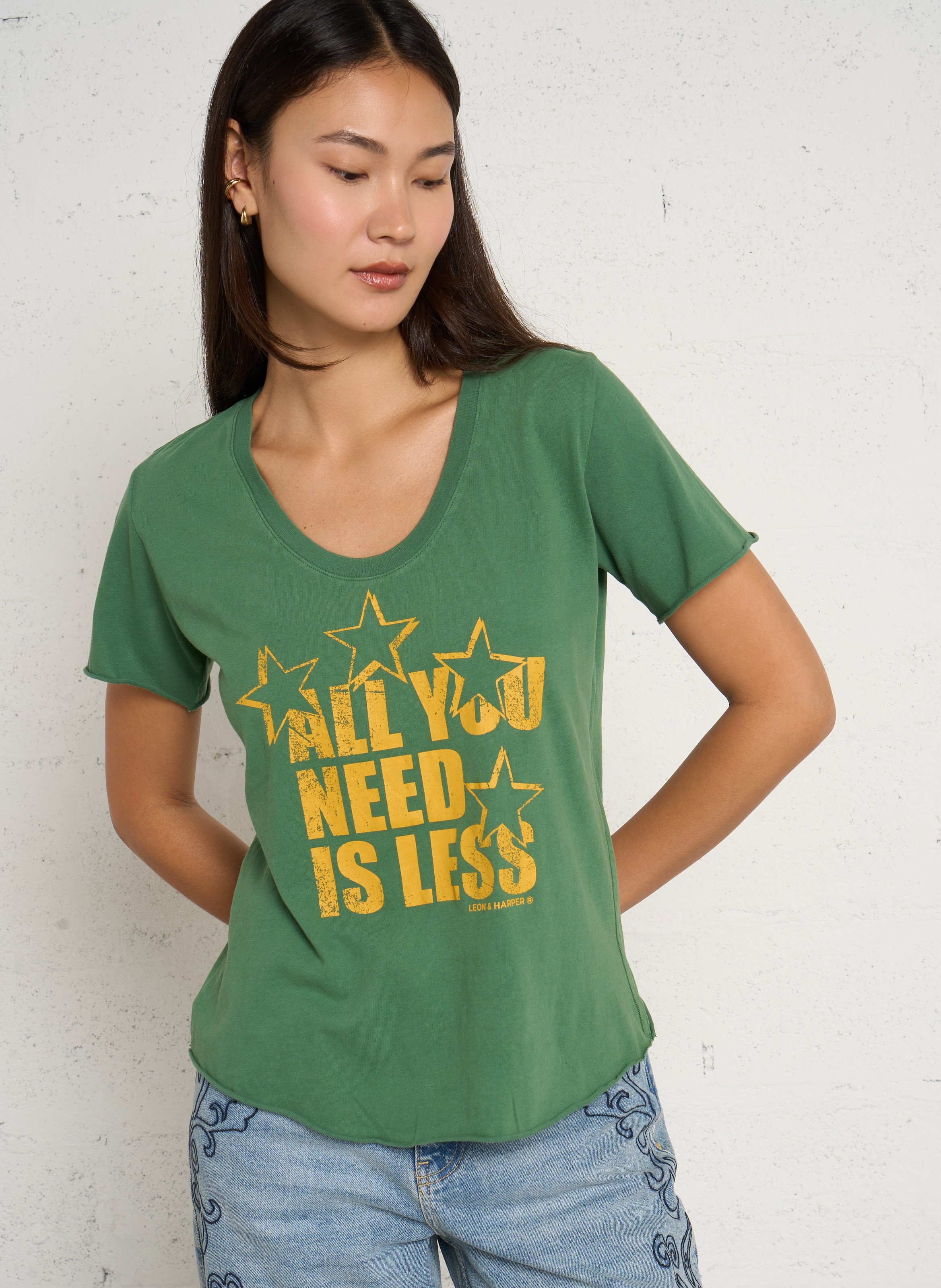 Tee-shirt imprimé en coton bio LEON & HARPER