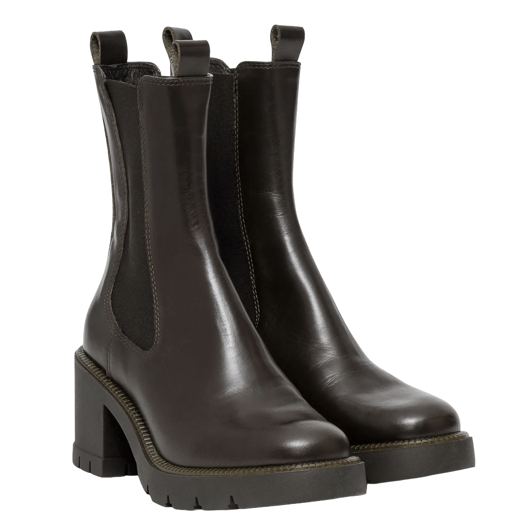 Smooth black leather Chelsea boots BOCAGE Brown