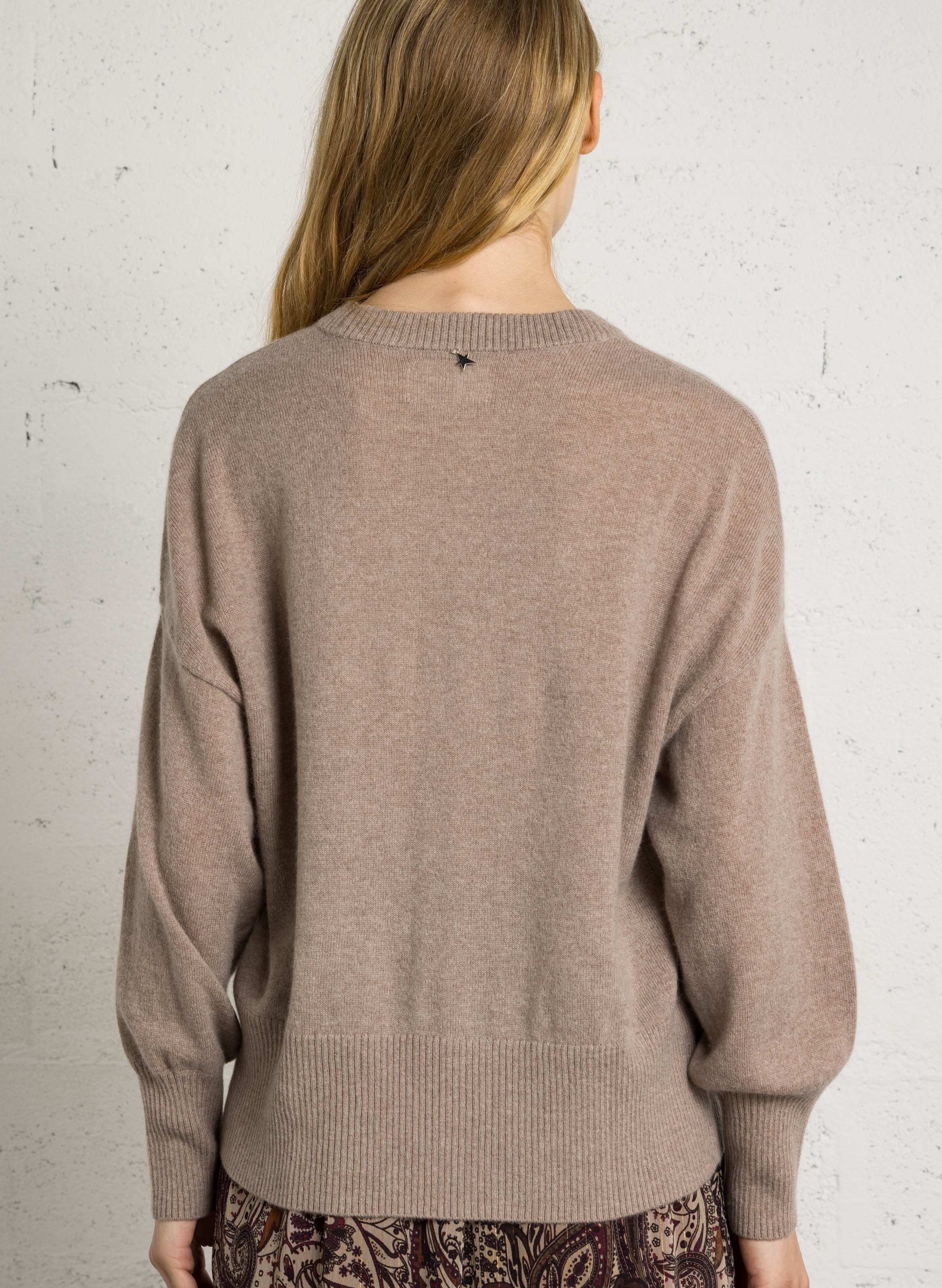 Ruimvallende trui van kasjmier met ronde hals SUD EXPRESS Beige