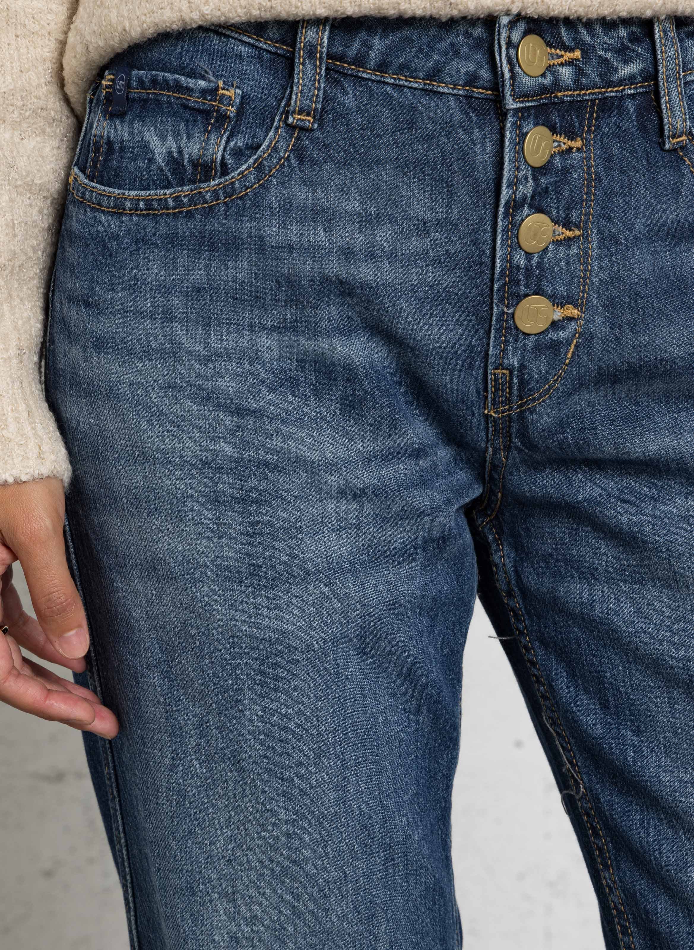 Straight Cut Jeans aus Baumwoll-Mix LE TEMPS DES CERISES Blau