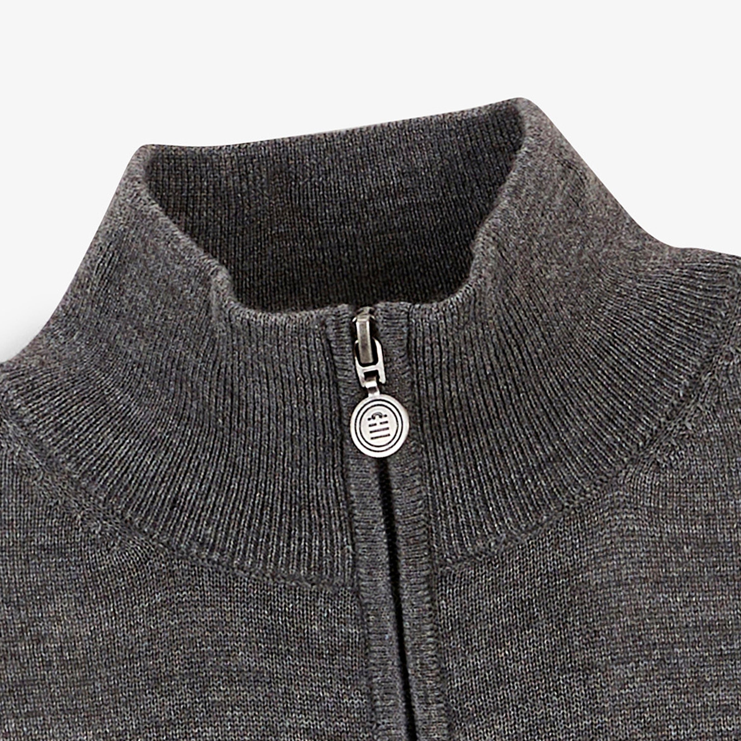 Essential zip-neck sweater SERGE BLANCO Grey