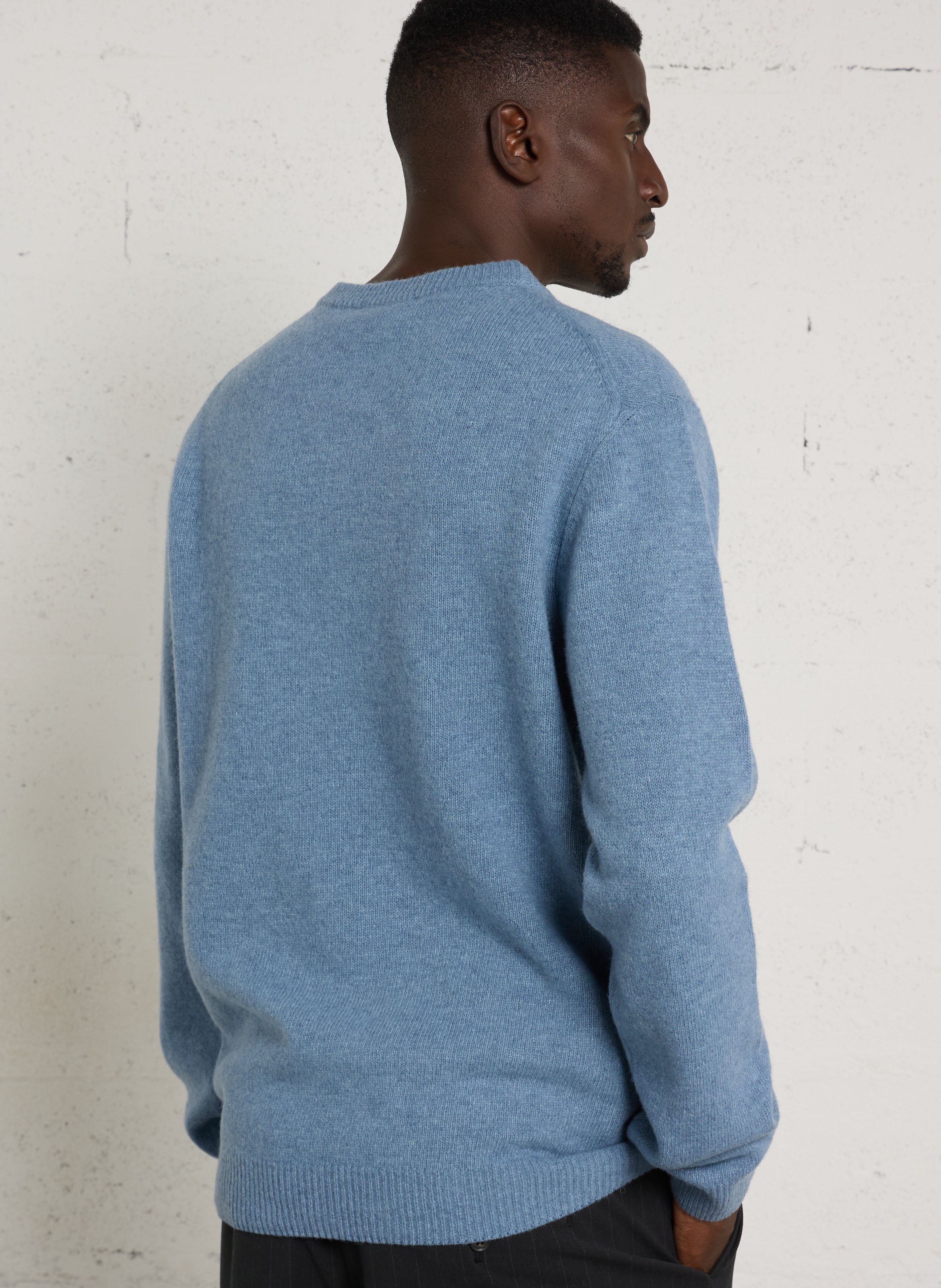 Pull col rond en laine mélangée CASUAL FRIDAY Bleu
