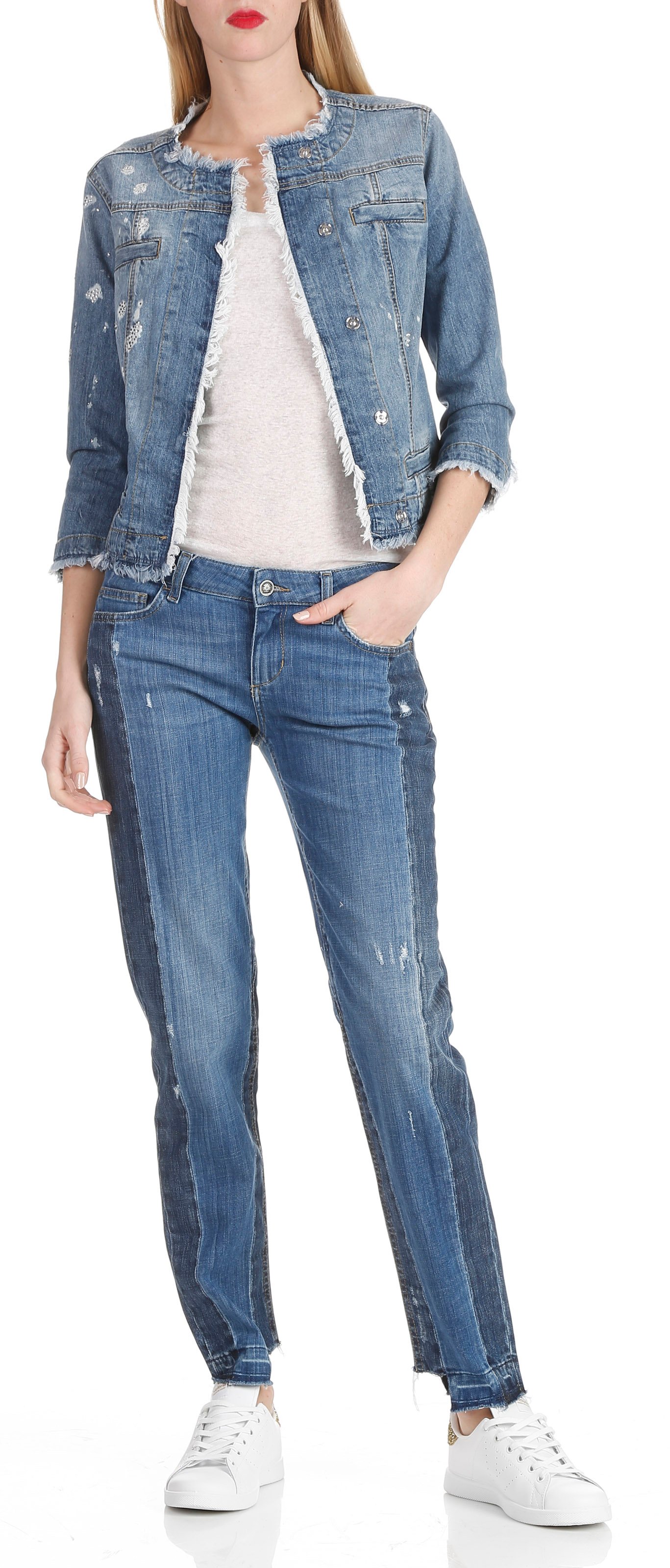 Rundhals-Tanktop aus Baumwolle Grau