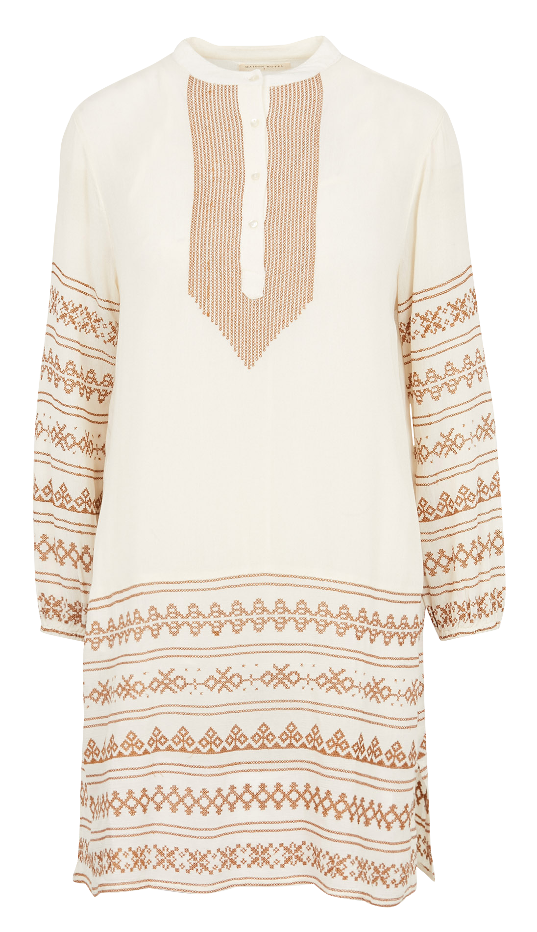 Short dress with mandarin collar MAISON HOTEL White