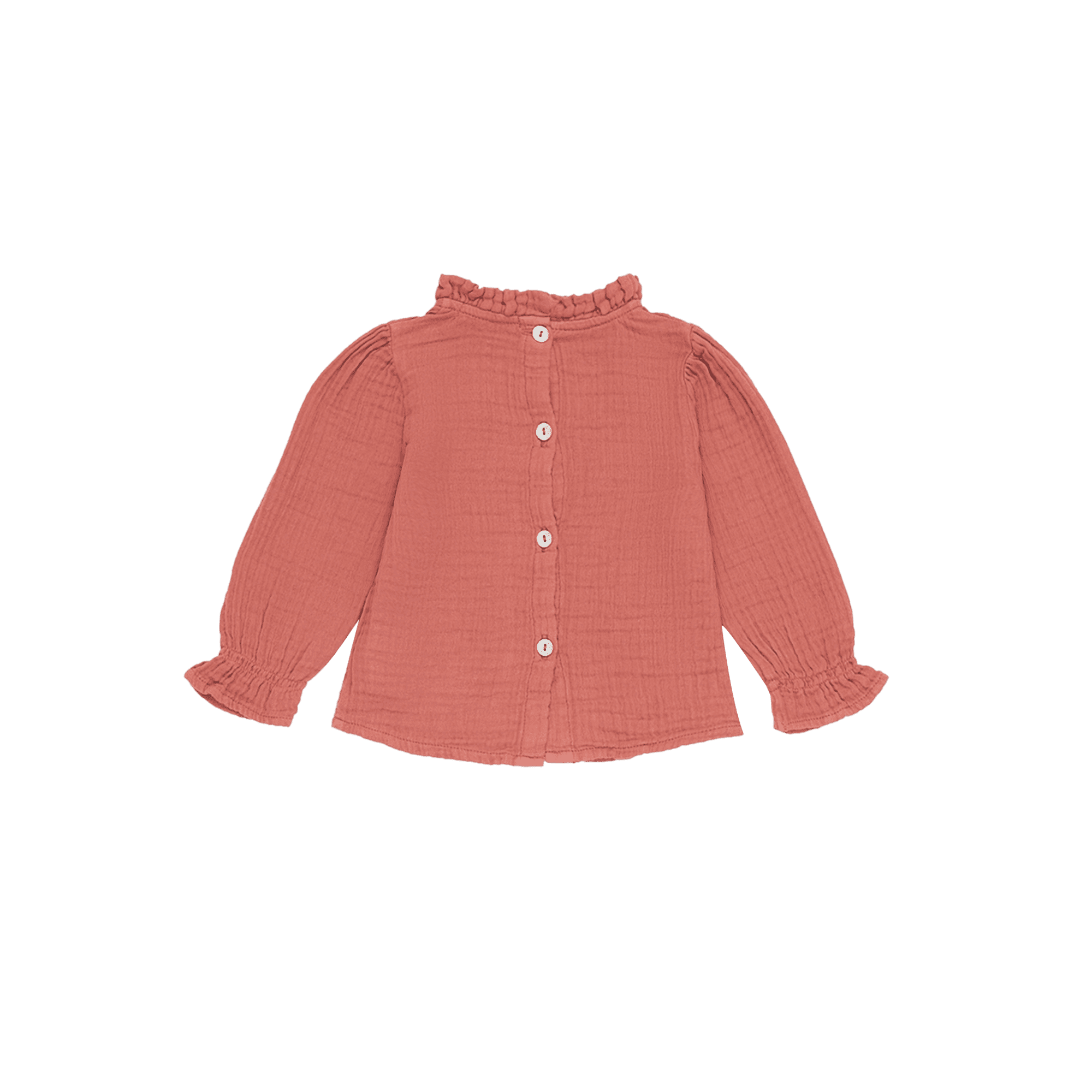 High-neck cotton gauze blouse THE NEW SOCIETY Orange