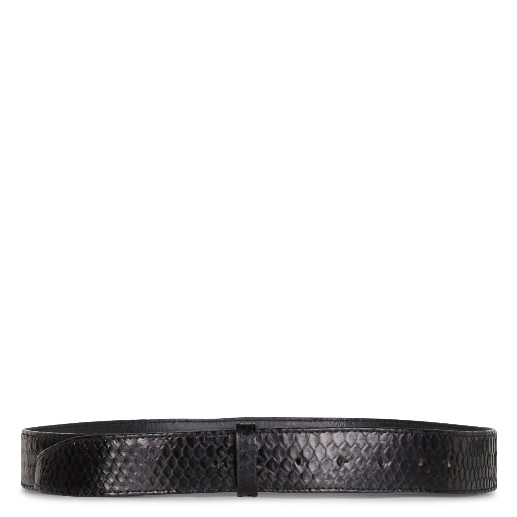 Python skin leather belt CLARIS VIROT Black