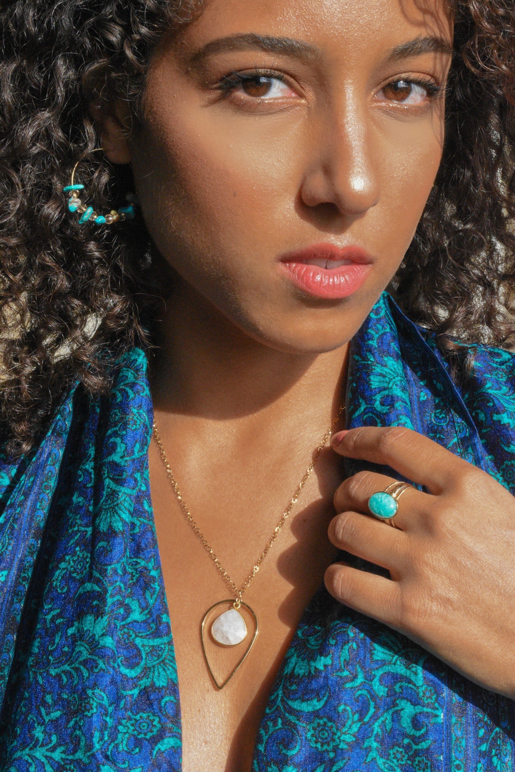 Moonstone earrings GINANDGER Blue