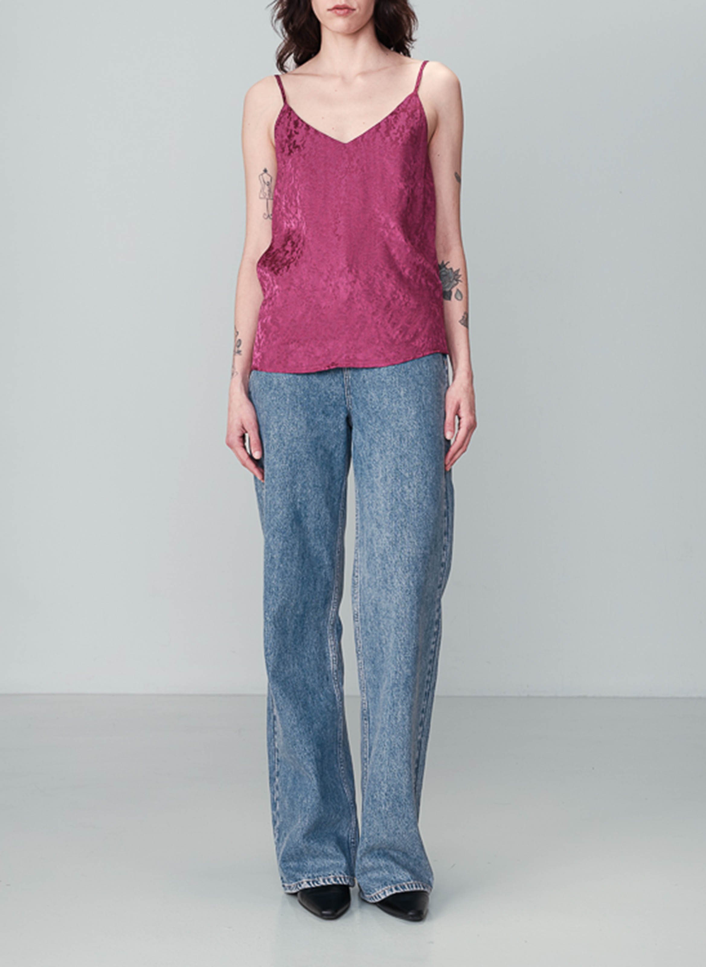 Débardeur droit en jacquard GRACE ET MILA Rose