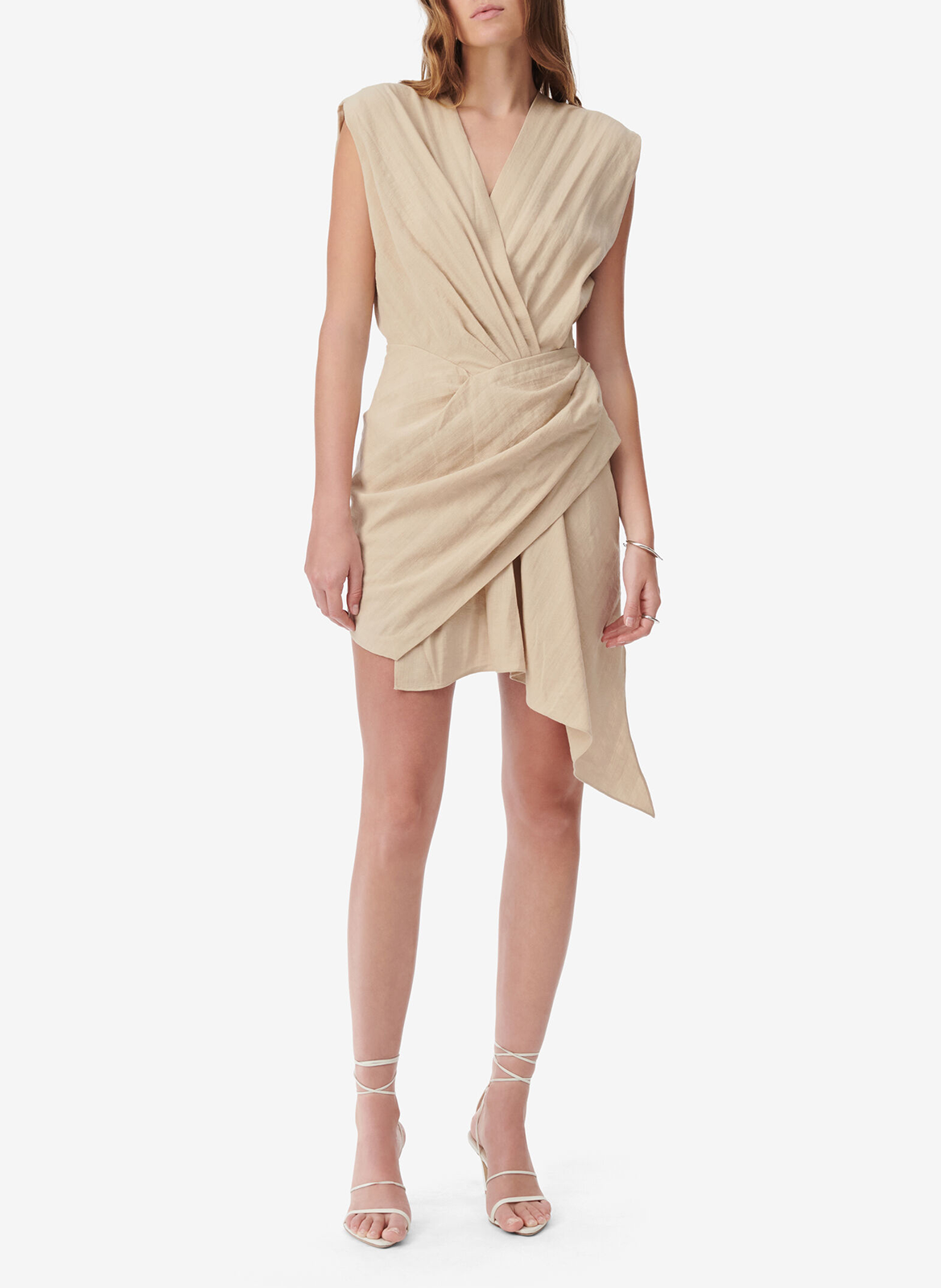Short draped sleeveless dress IRO Beige