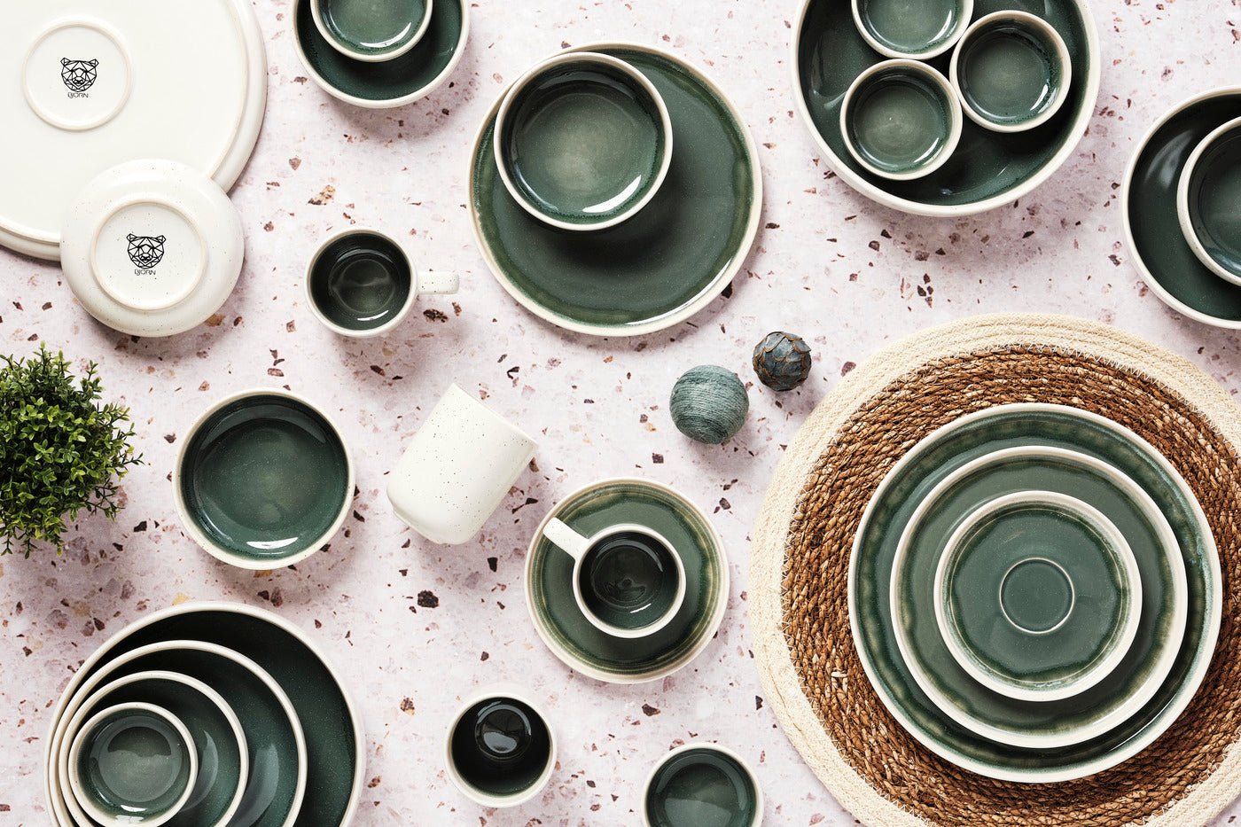 Oxygen complete service - 42 pieces - verdigris BJORN Grey