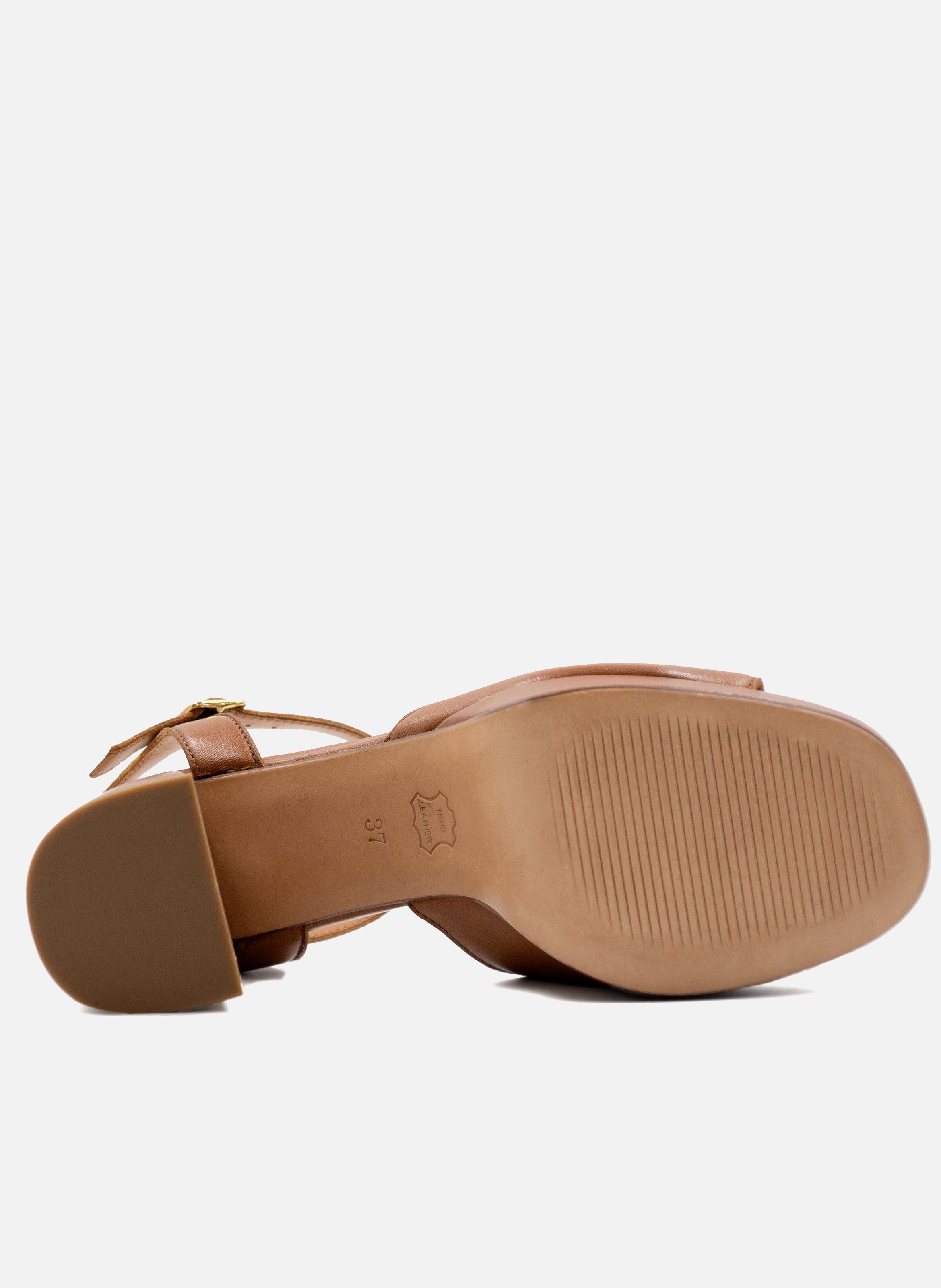 Smooth leather platform sandals JULES & JENN Brown