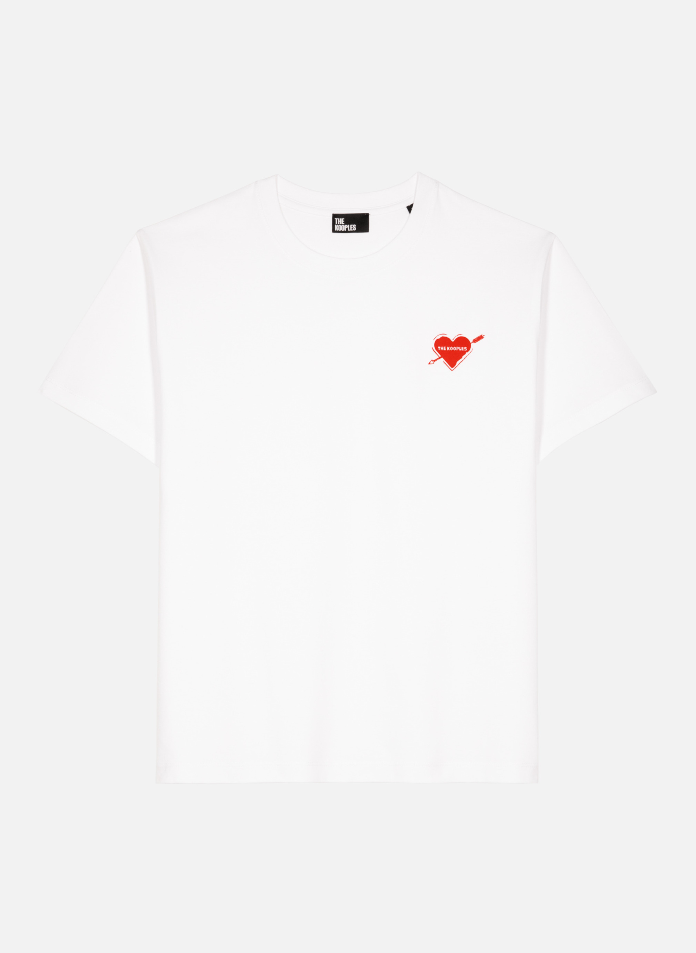 Straight fit T-shirt with heart print. THE KOOPLES White
