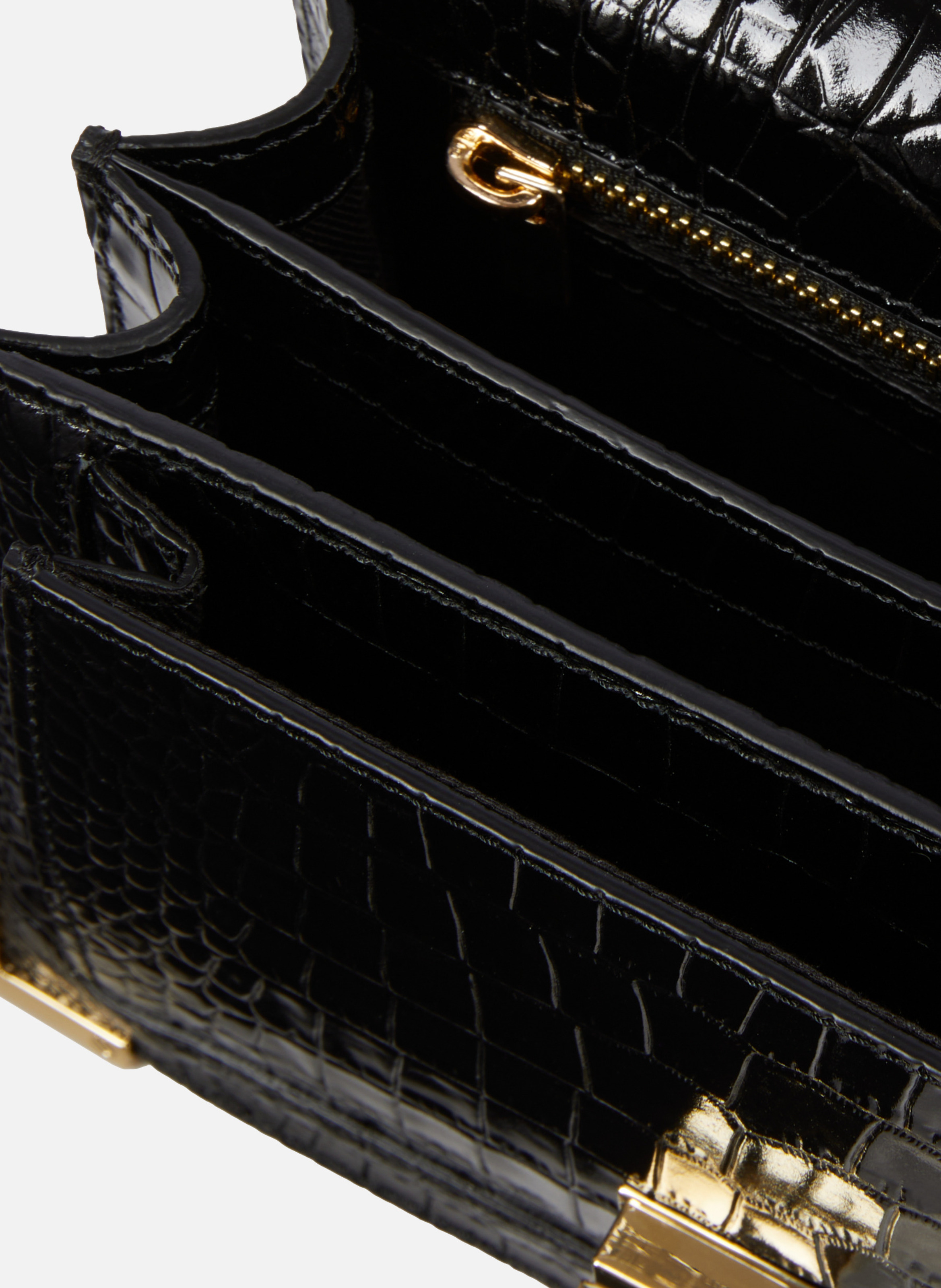 Emily small crocodile-effect leather bag THE KOOPLES Black