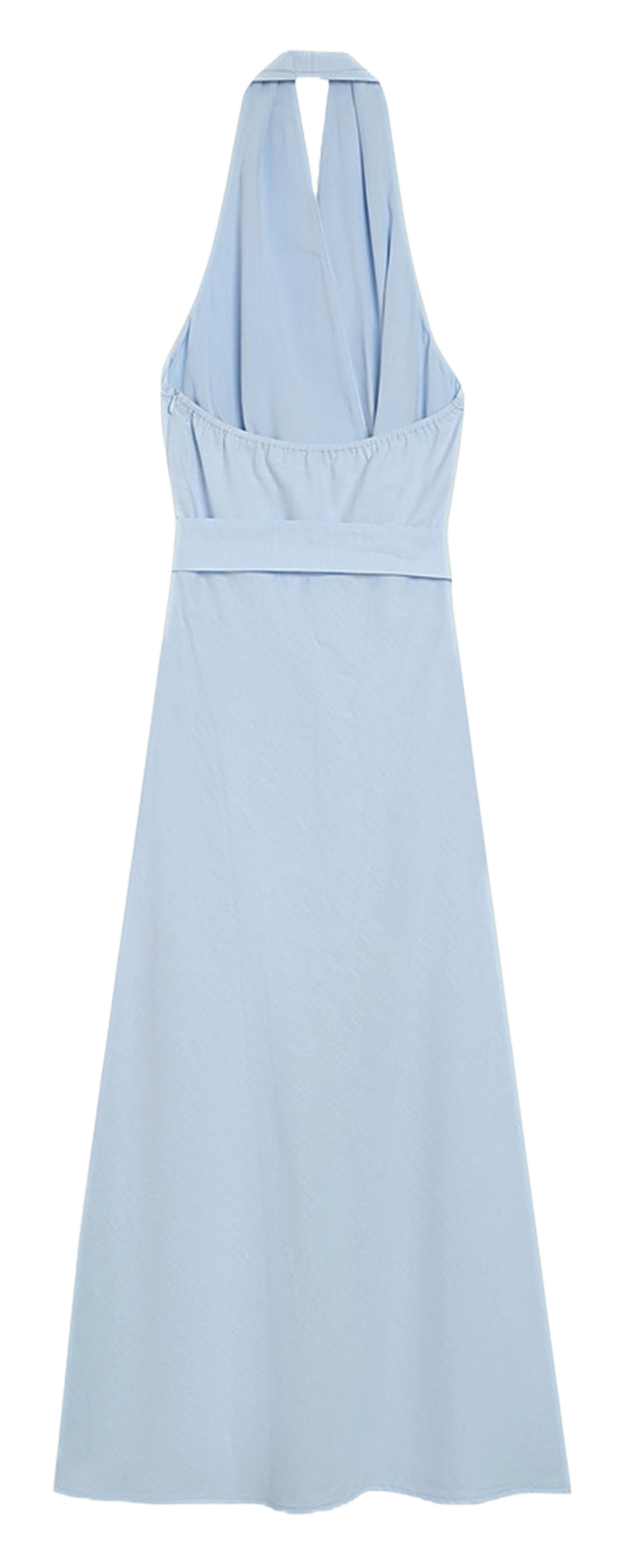 Robe longue col V en lin mélangé GRACE ET MILA Bleu