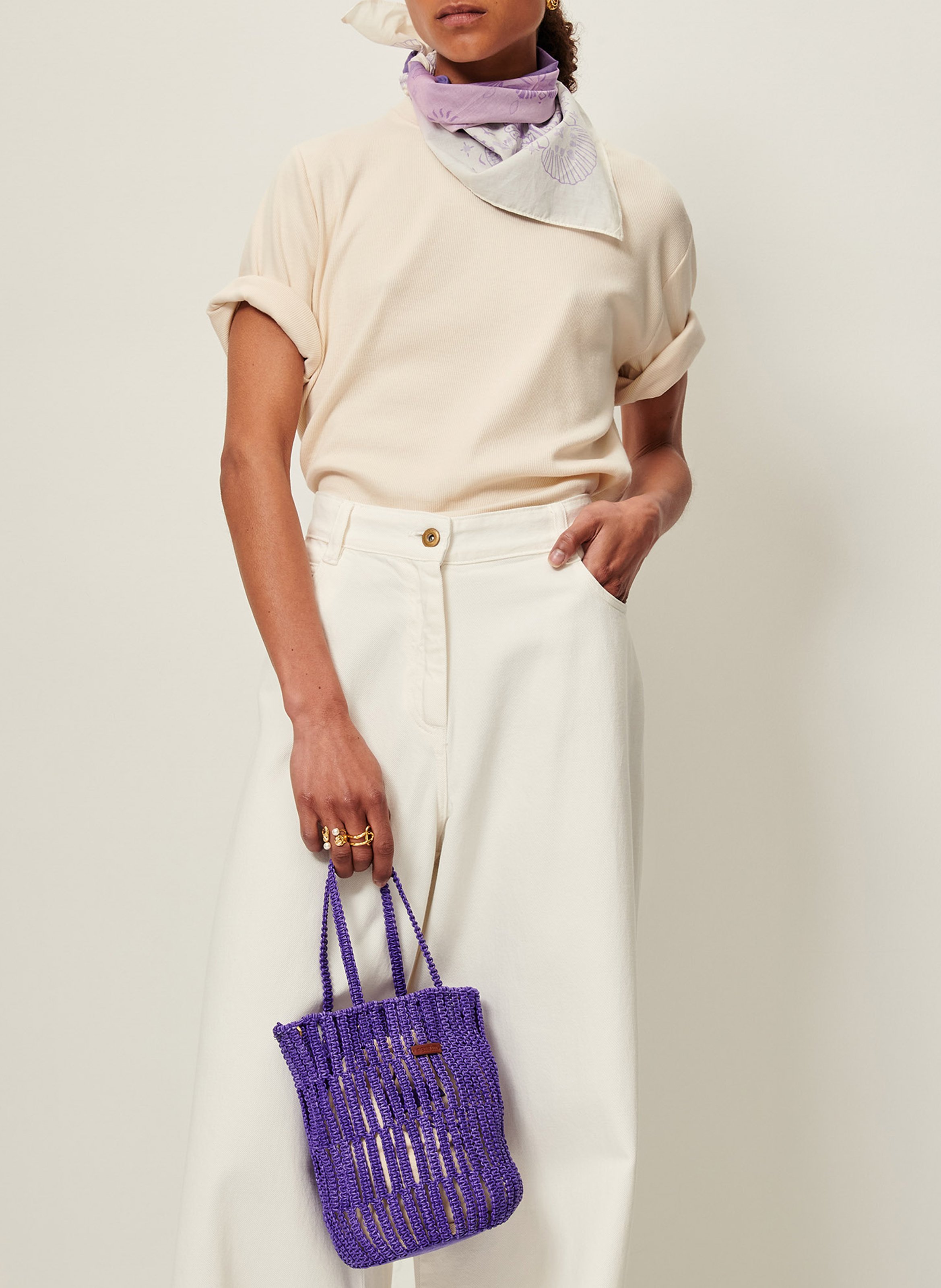 Tee-shirt col rond en jersey côtelé SESSUN