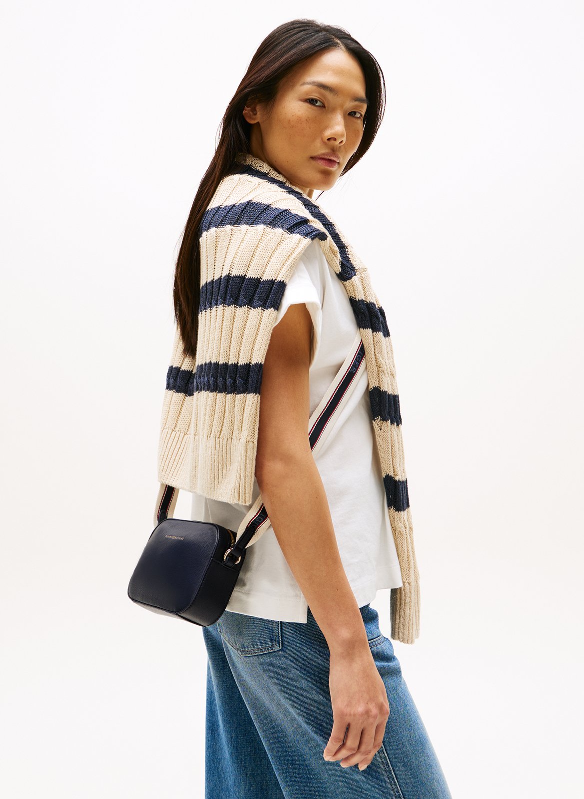 Sac bandoulière en toile à logo TOMMY HILFIGER Bleu