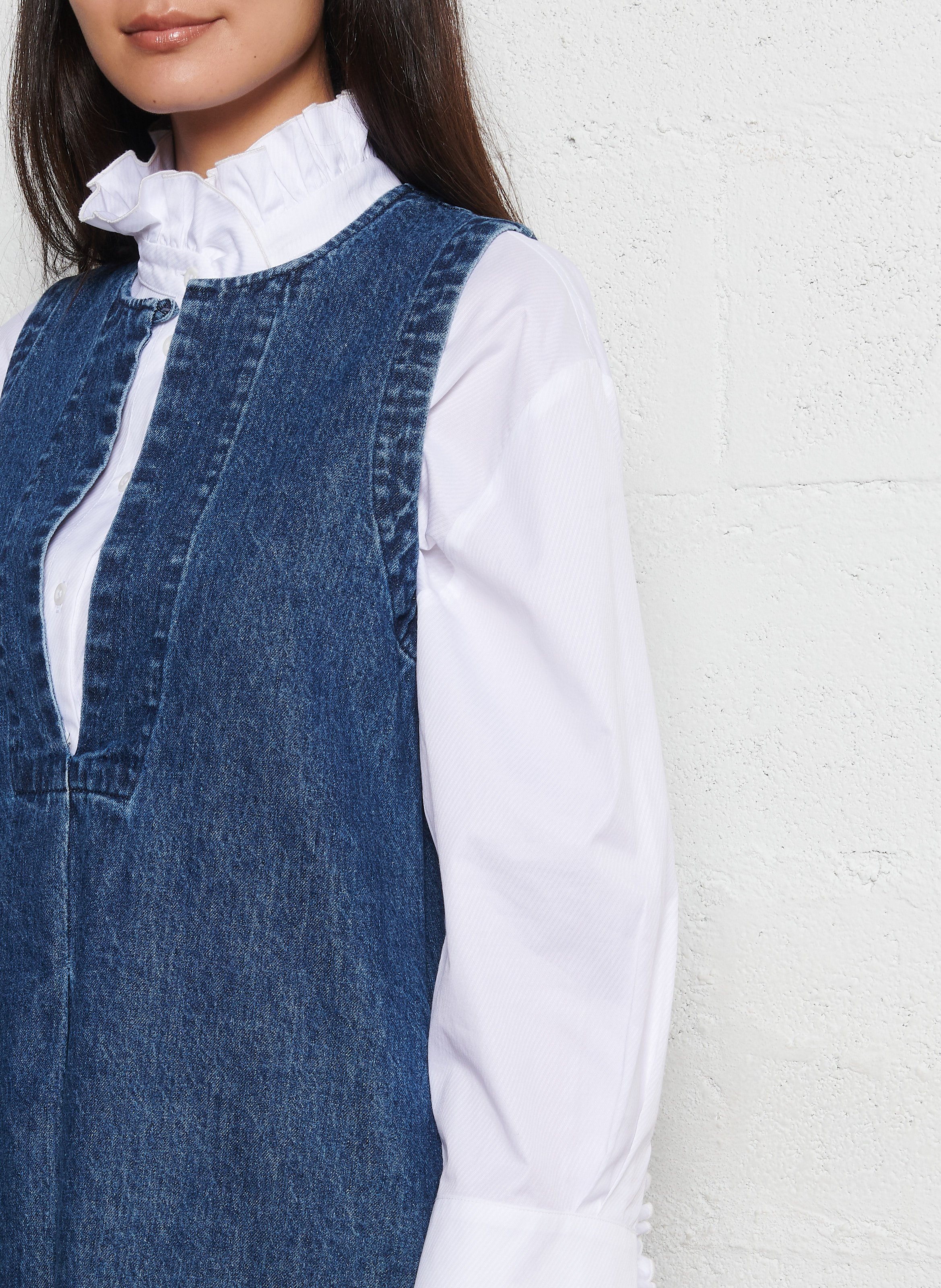 Robe courte en coton bio mélangé SUZIE WINKLE Bleu