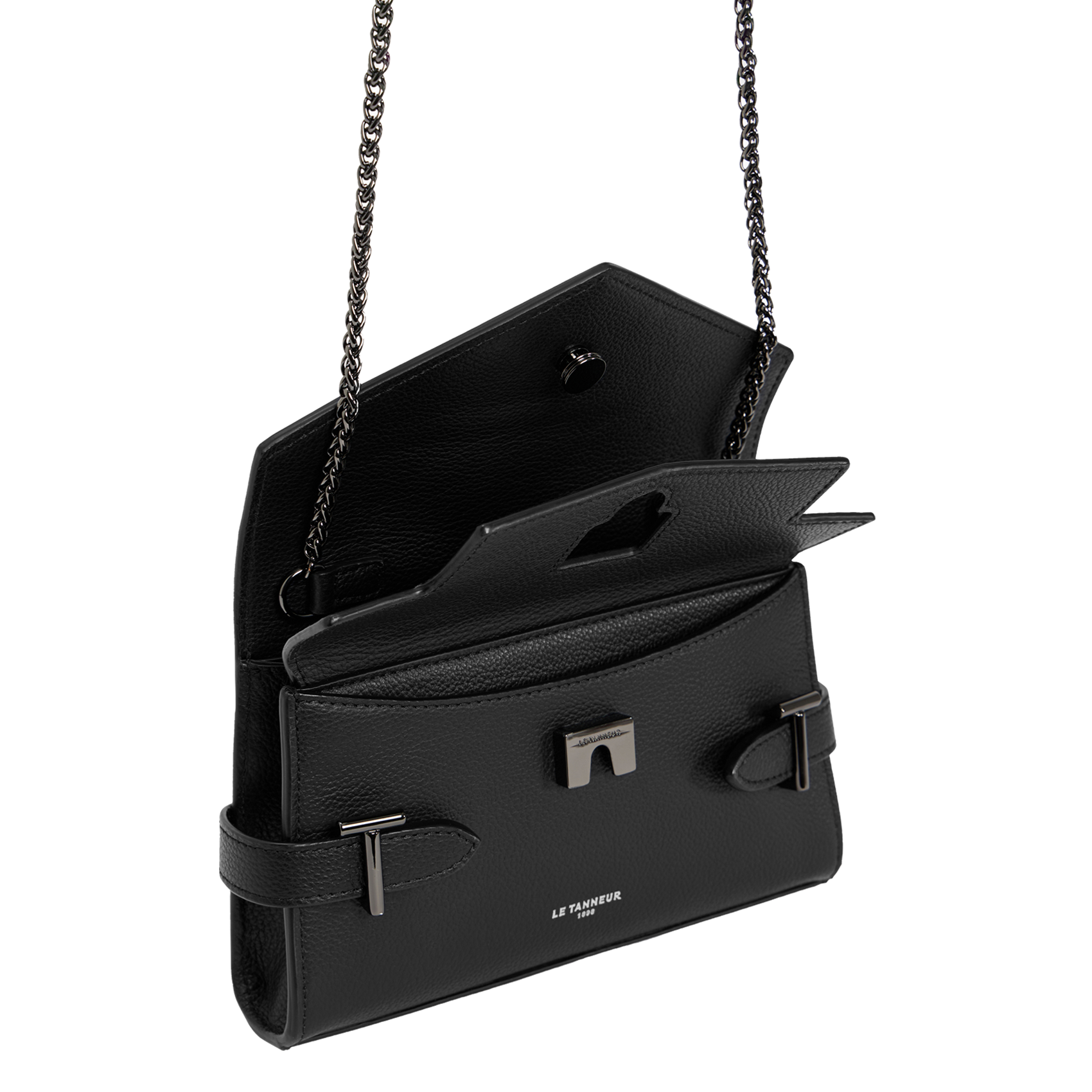 Sac bandoulière en cuir LE TANNEUR Noir