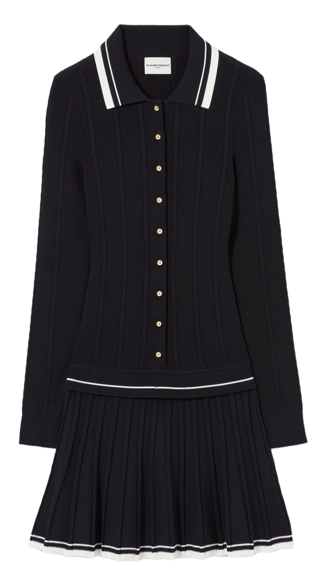 Robe courte col classique Bleu