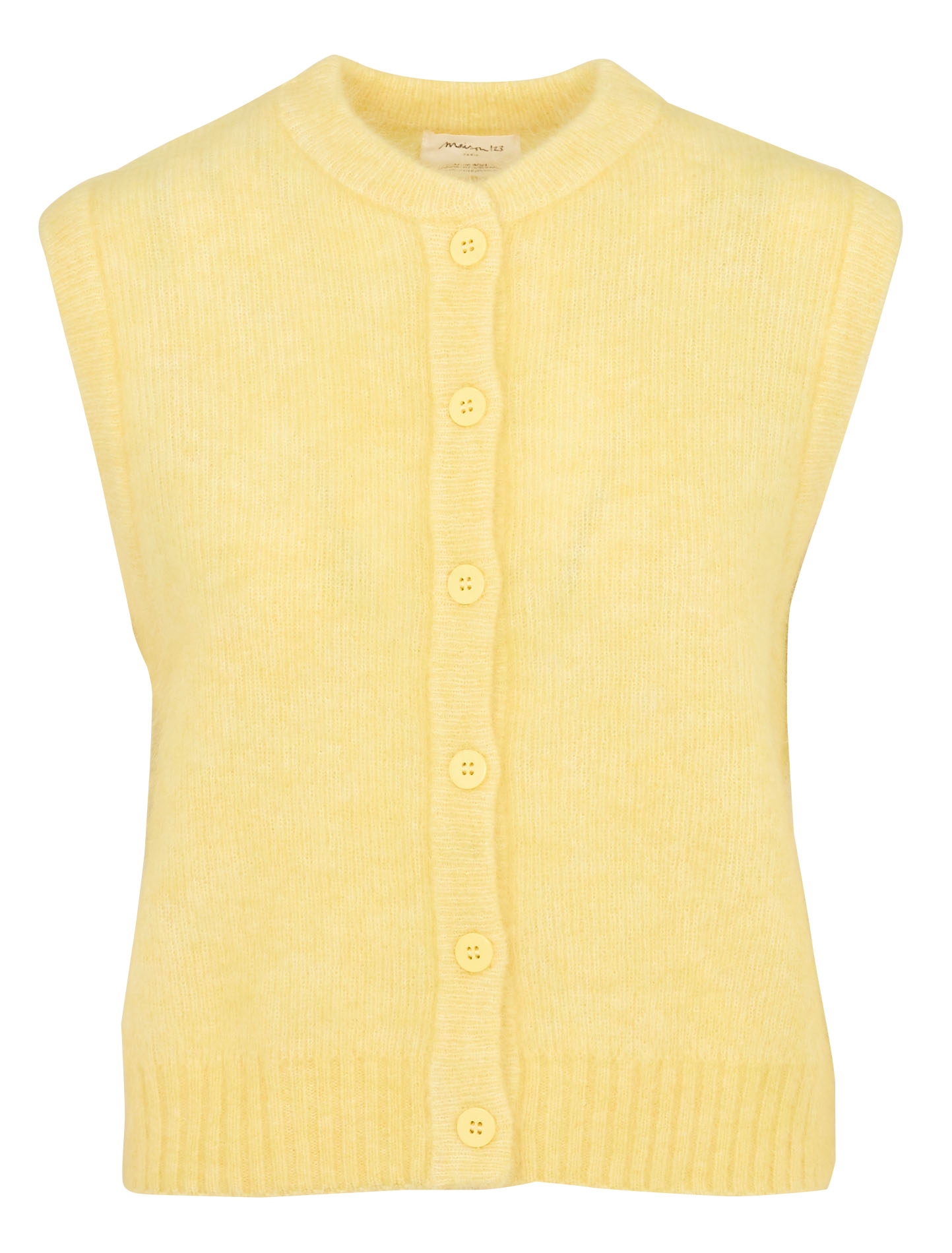 Straight mohair-blend cardigan MAISON 123 Yellow
