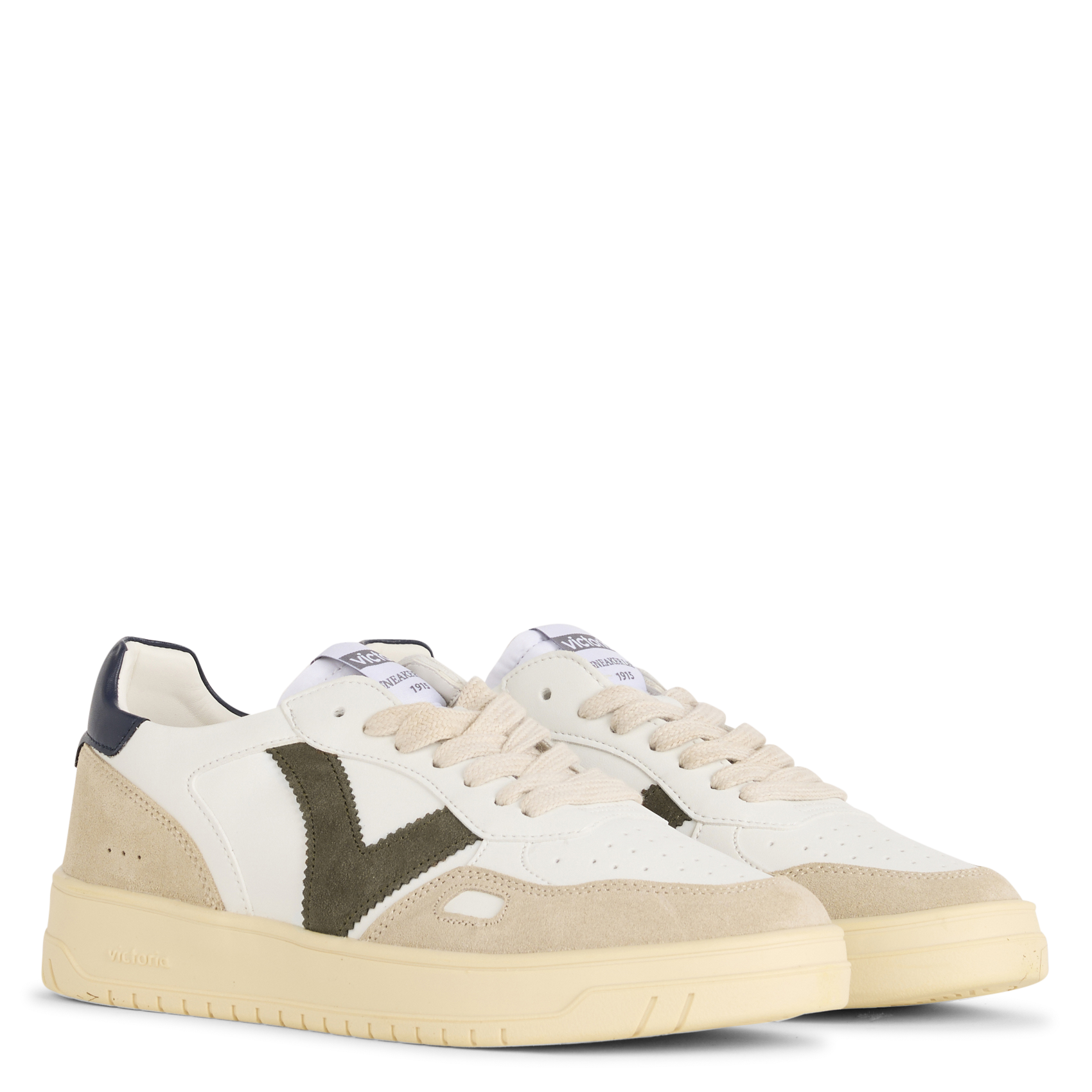 Baskets à plateforme en cuir velours VICTORIA Bleu