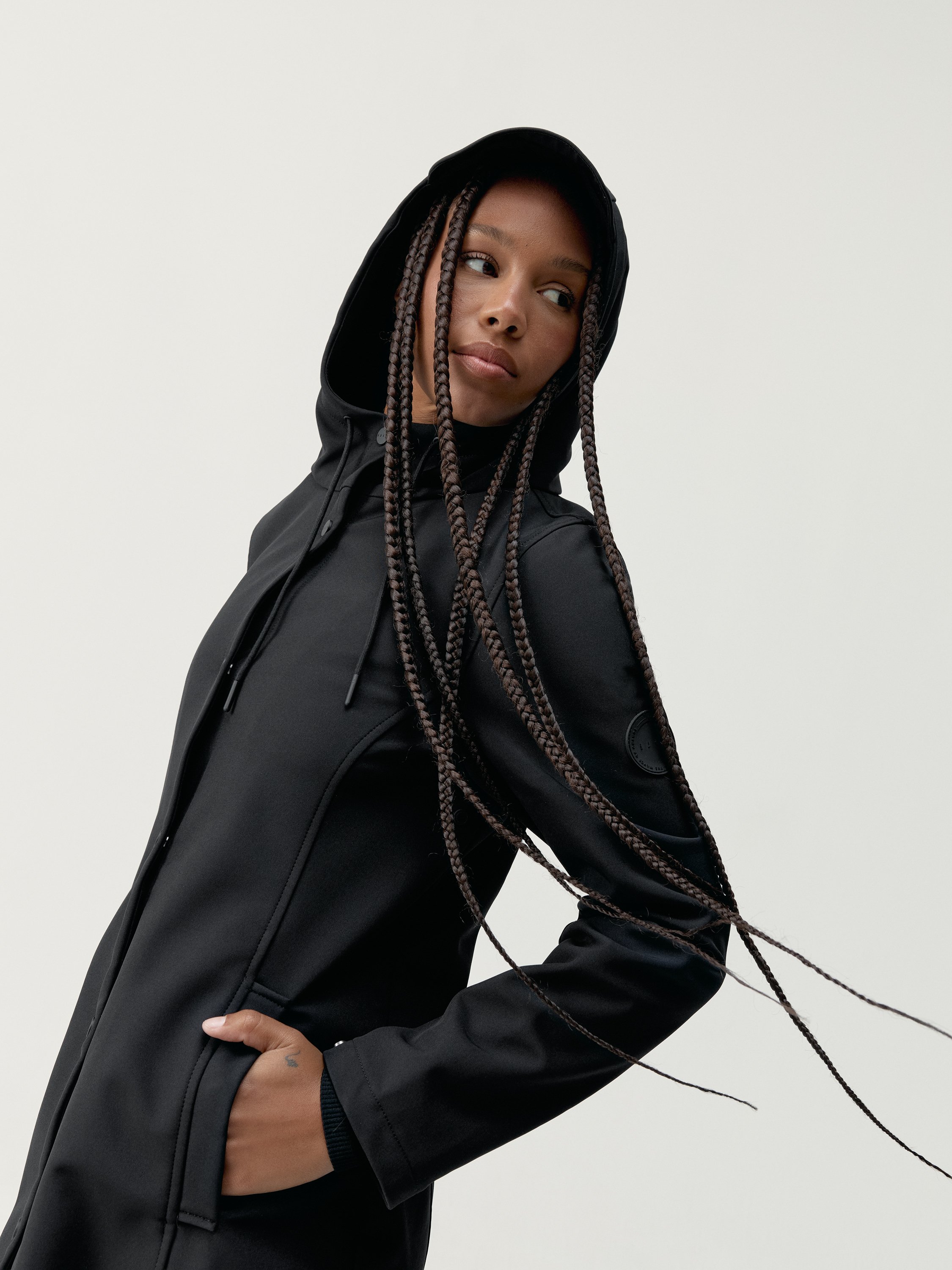 Windbreaker trench coat BORN LIVING YOGA Black