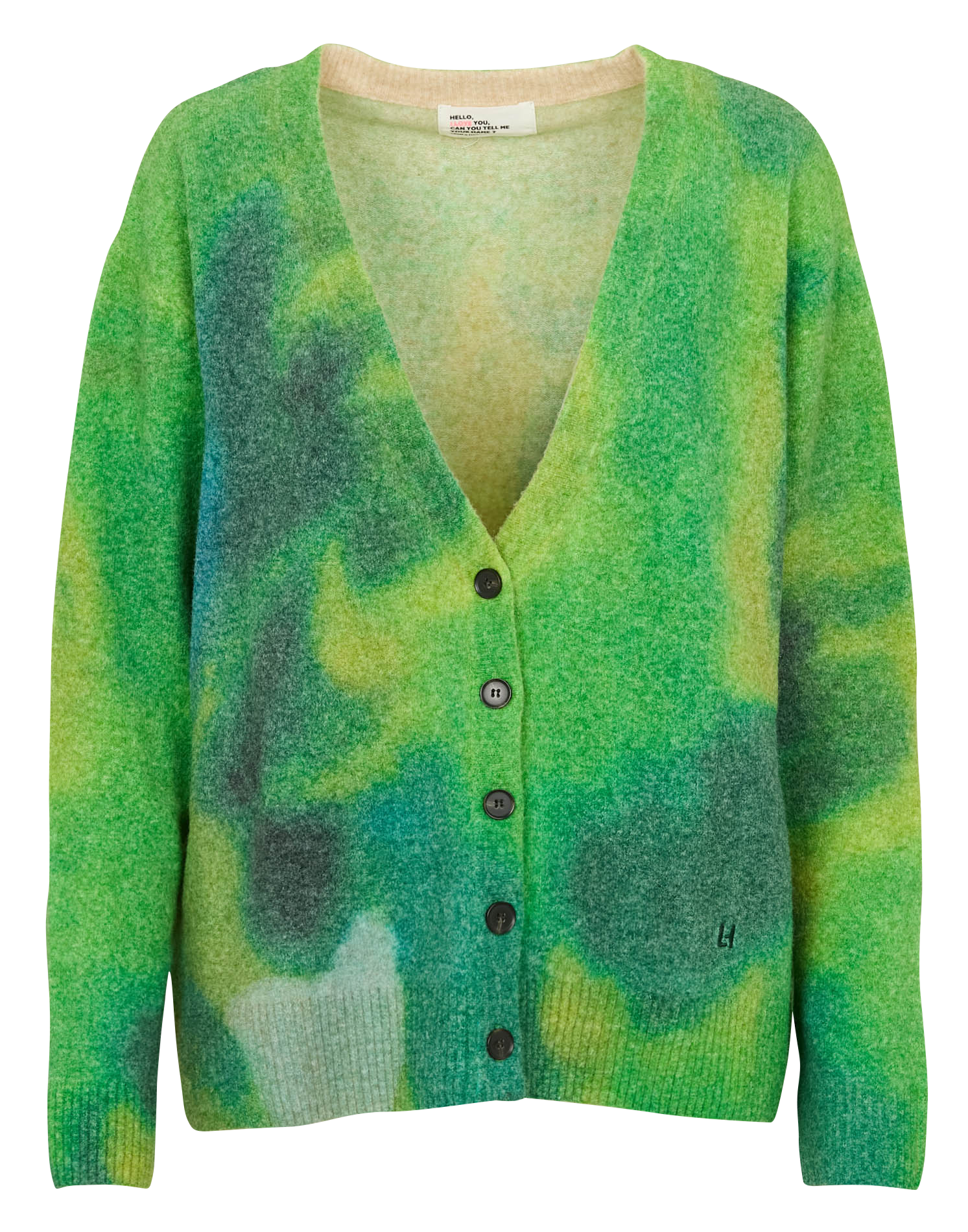 Cardigan van wolmix met V-hals LEON & HARPER Groen