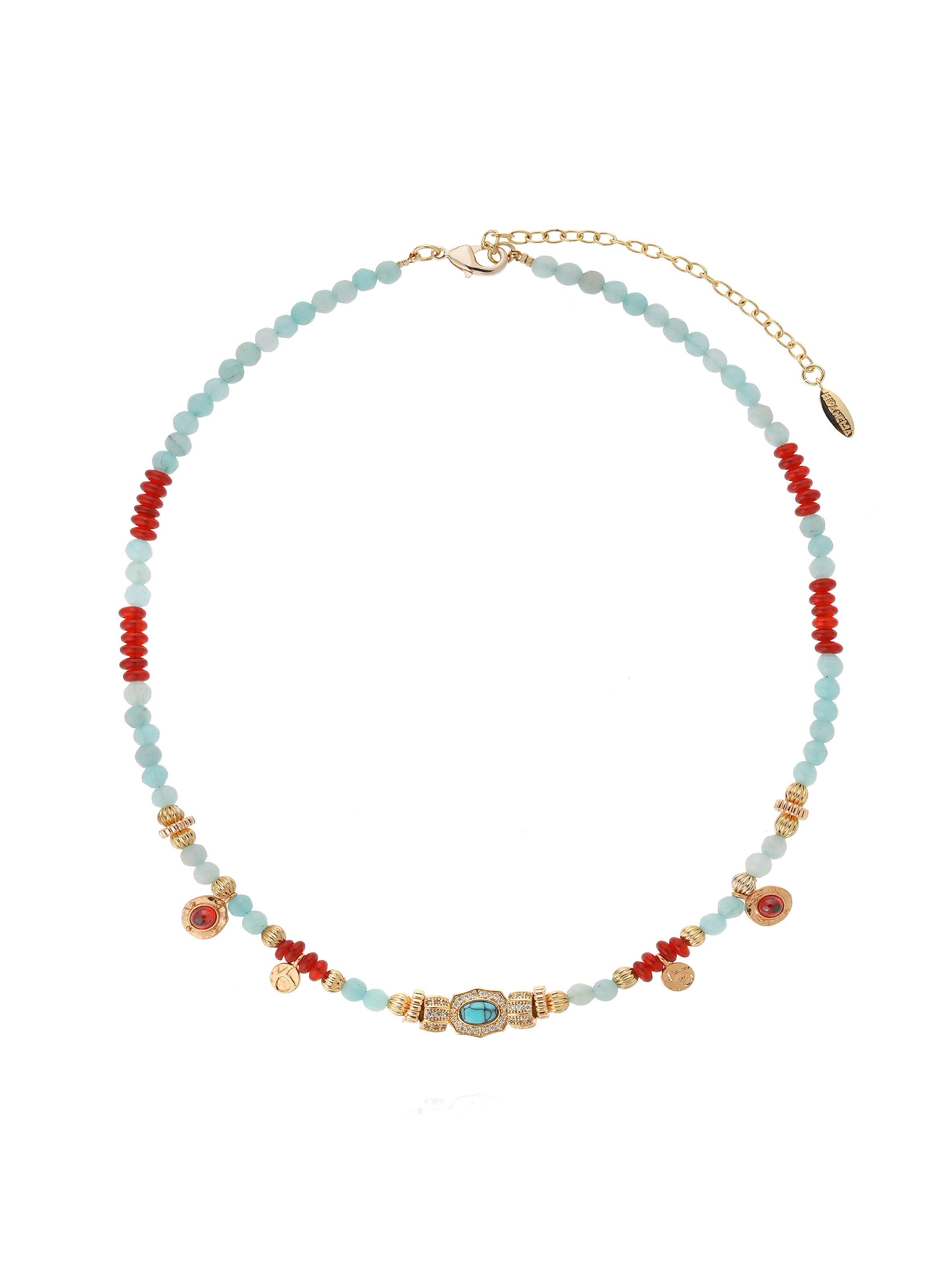 Pearl choker necklace with pendants HIPANEMA Blue