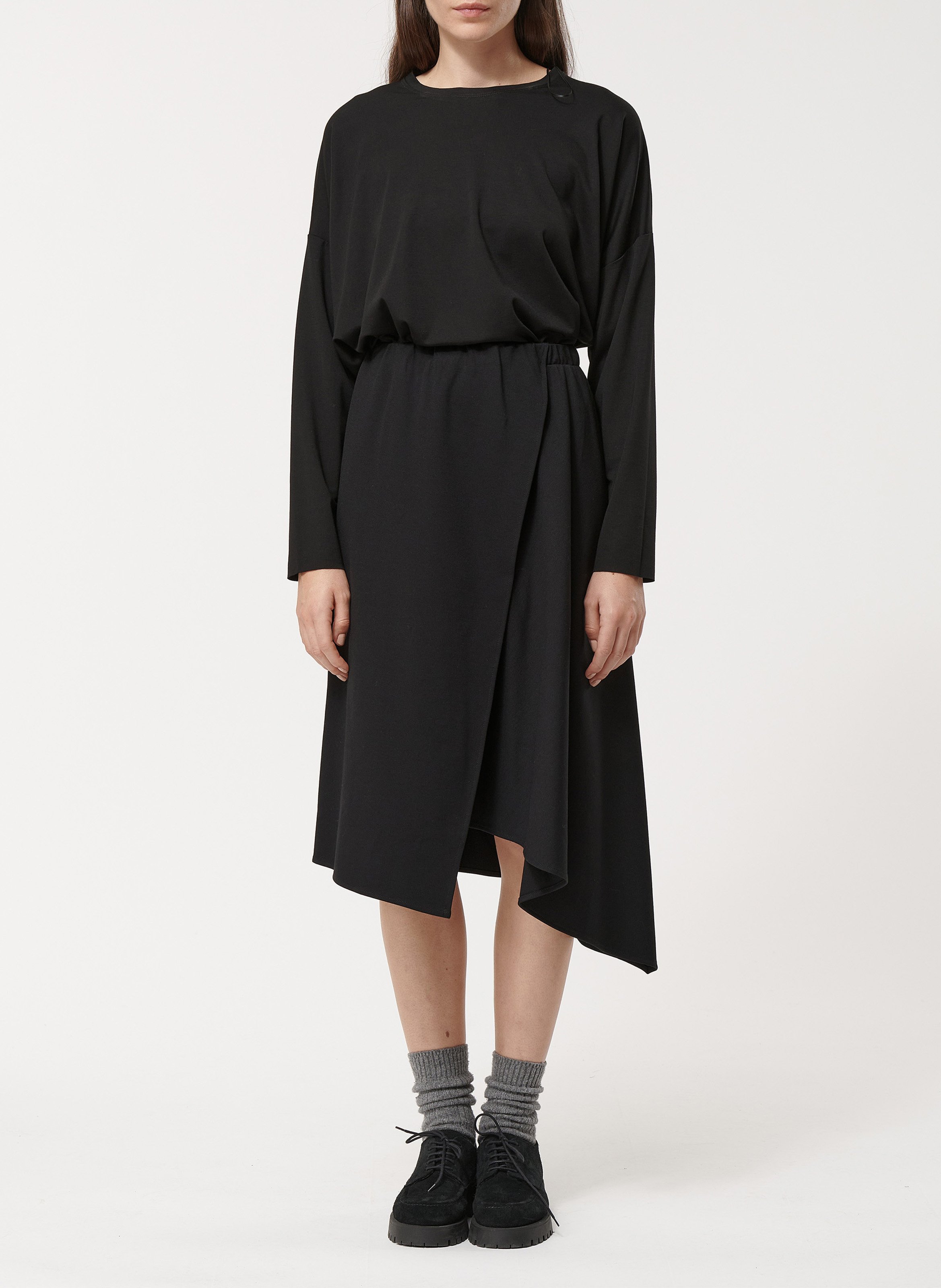 Jupe midi asymétrique HUMILITY Noir