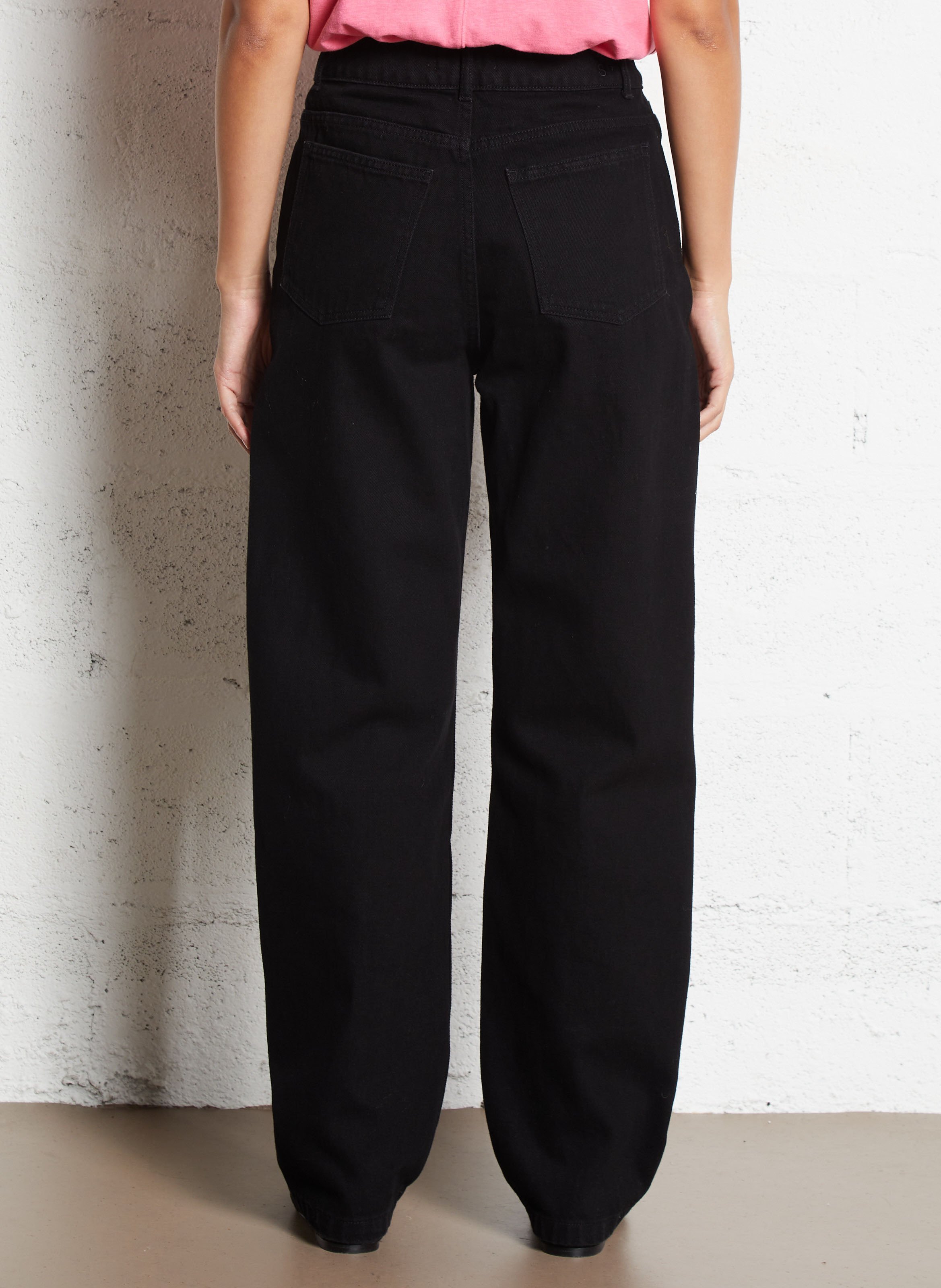 Jean droit en coton THE NEW SOCIETY Noir