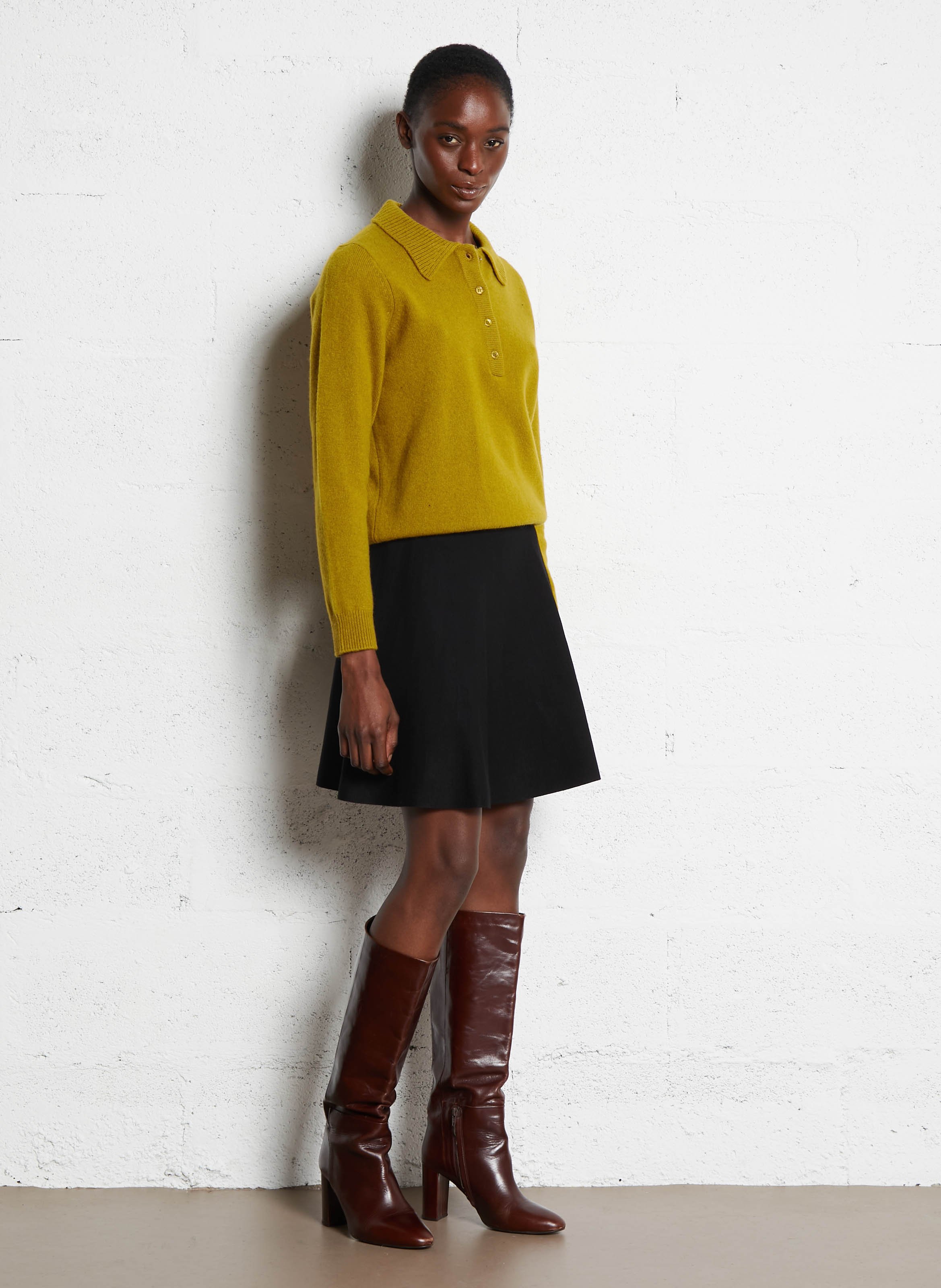 Knitted flared skirt PETITE MENDIGOTE Black