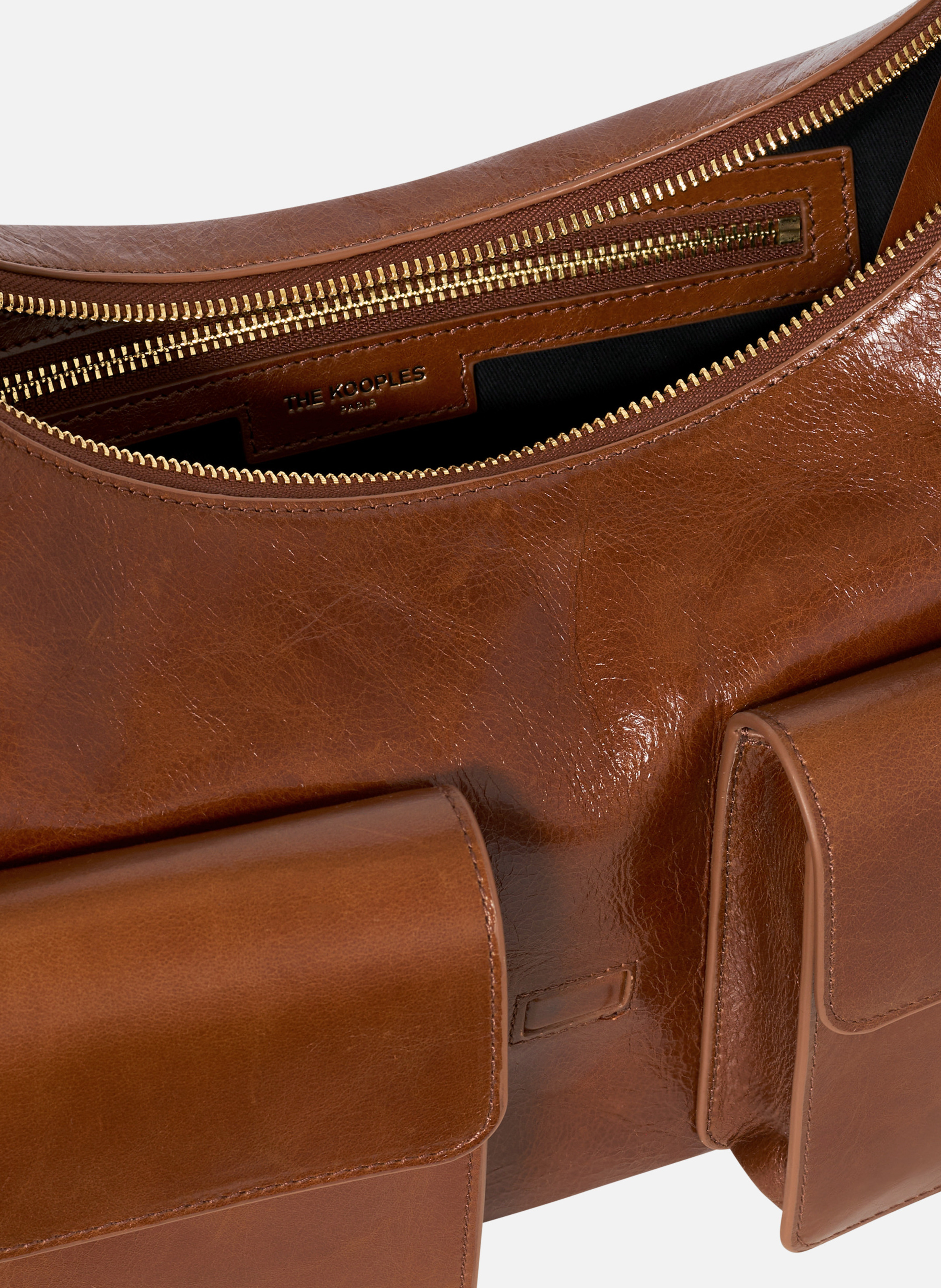Amelia XL leather bag THE KOOPLES Brown