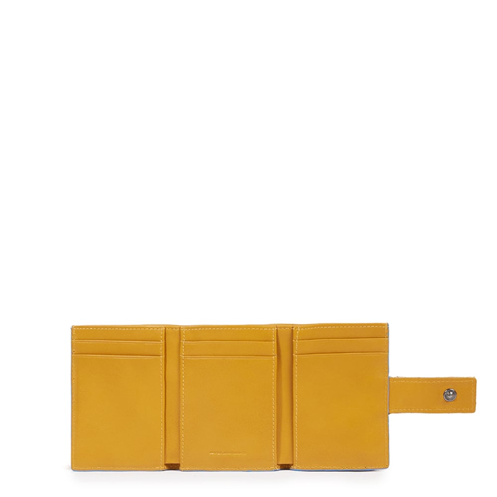 Men's pocket wallet with back coin pocket, credit card holder, and RFID protection PIQUADRO Yellow