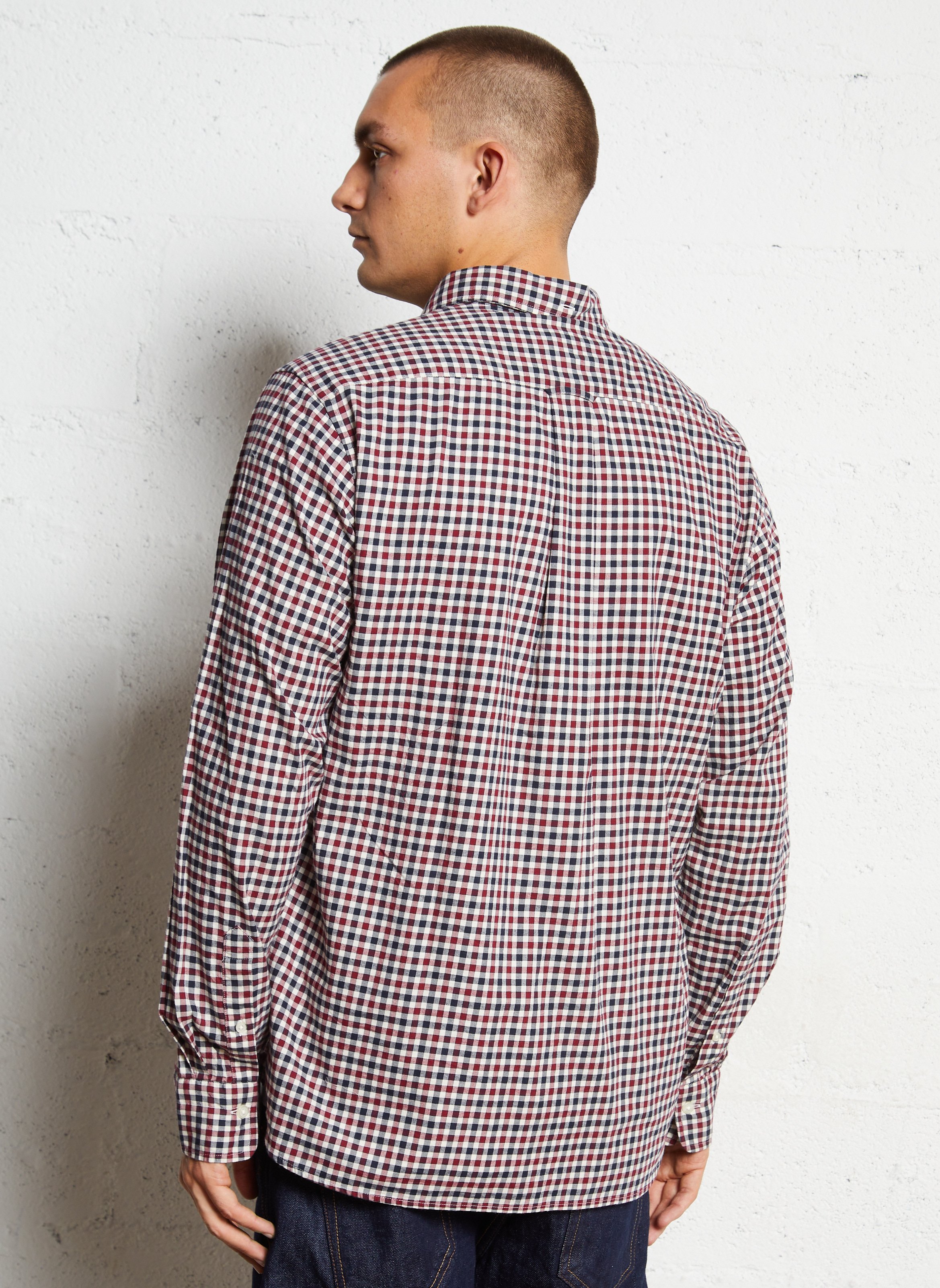 Straight shirt with American collar, gingham print in cotton GANT Red