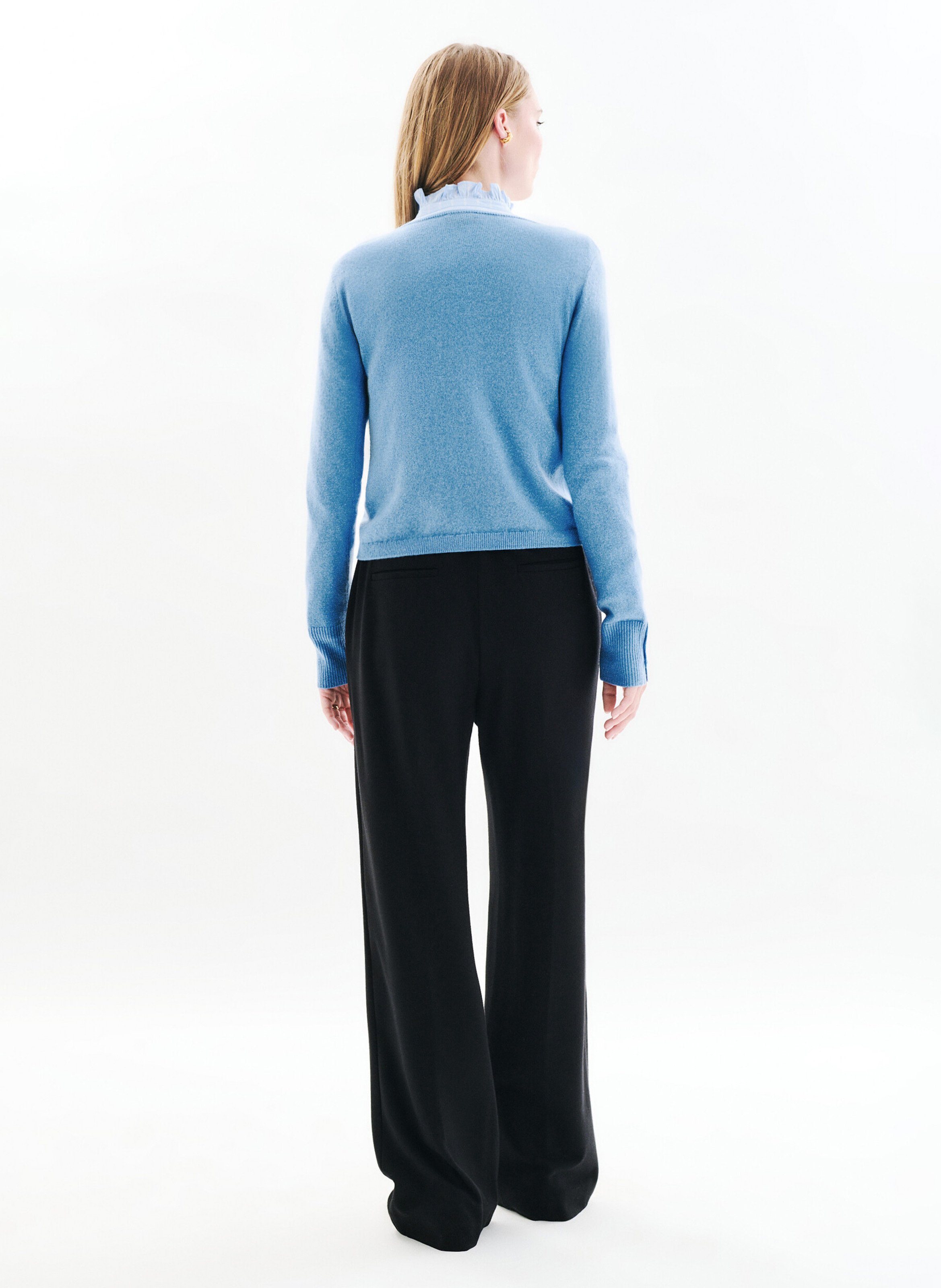 Metallic cashmere-blend boat-neck sweater CAROLL Blue