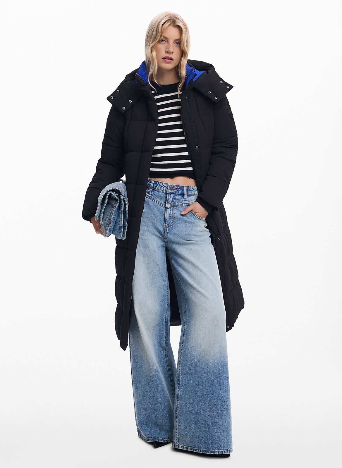 Parka doudoune ceinturée unie DESIGUAL Noir