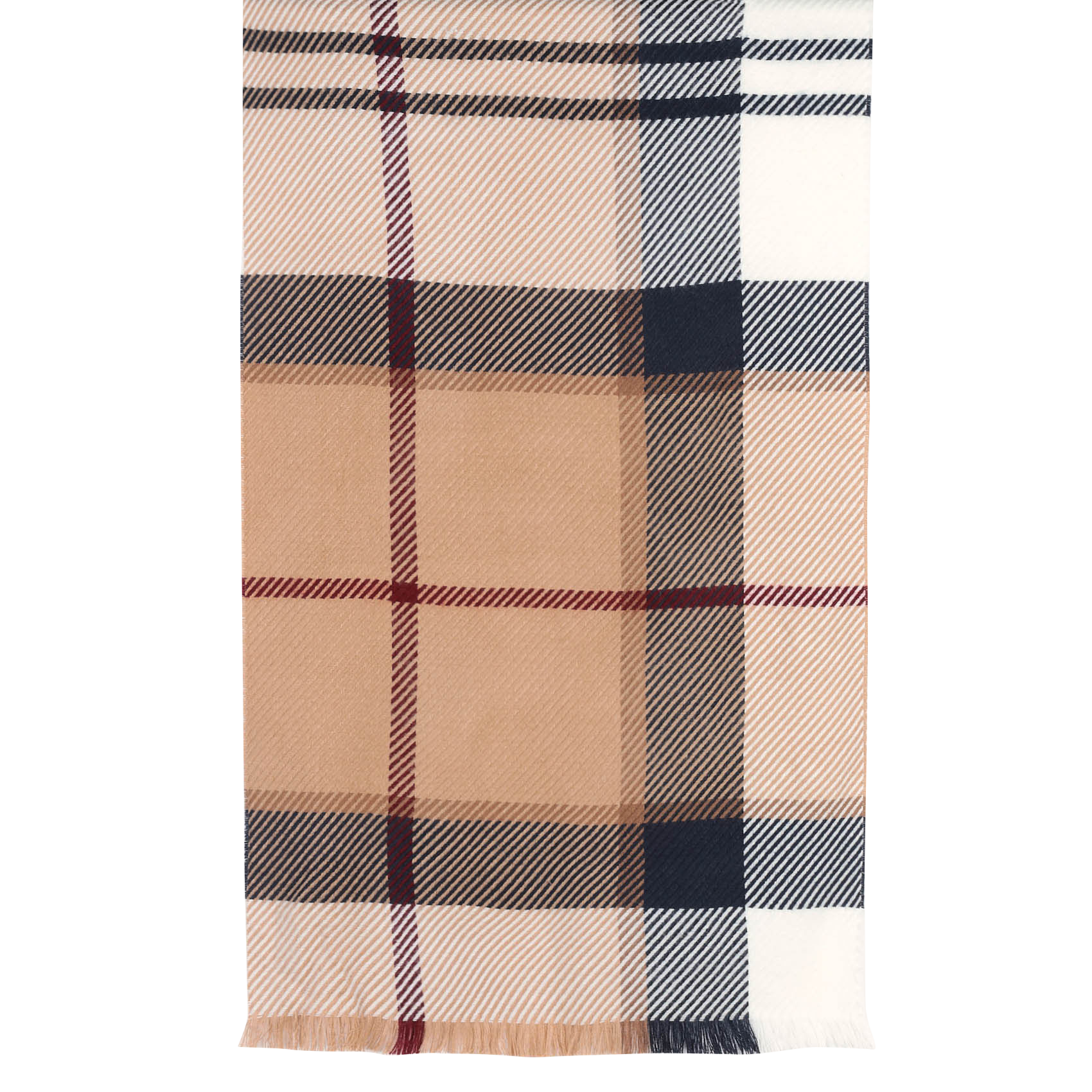 Echarpe motif tartan BARBOUR Marron