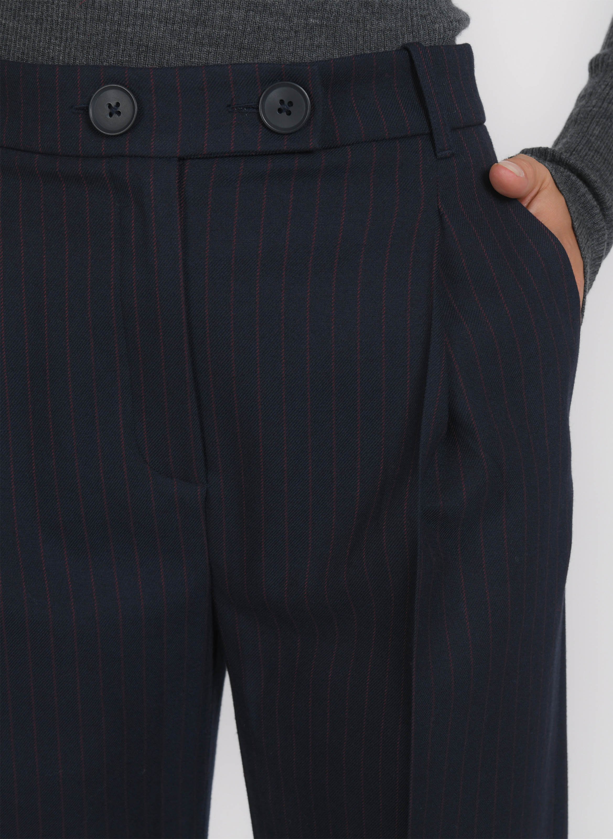 Pantalon droit à rayures KOOKAI Bleu