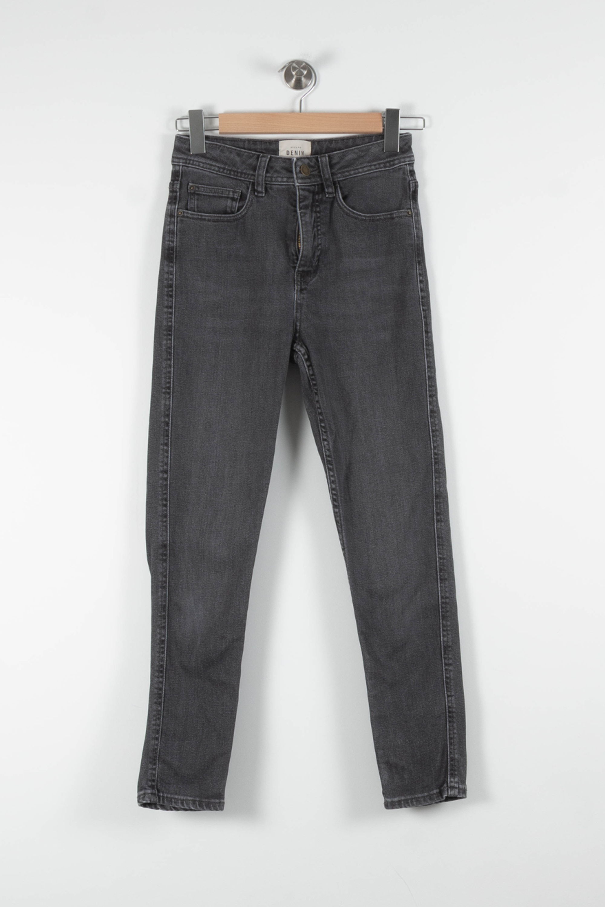 Cropped slim jeans with studs SEZANE - Seconde main Grey