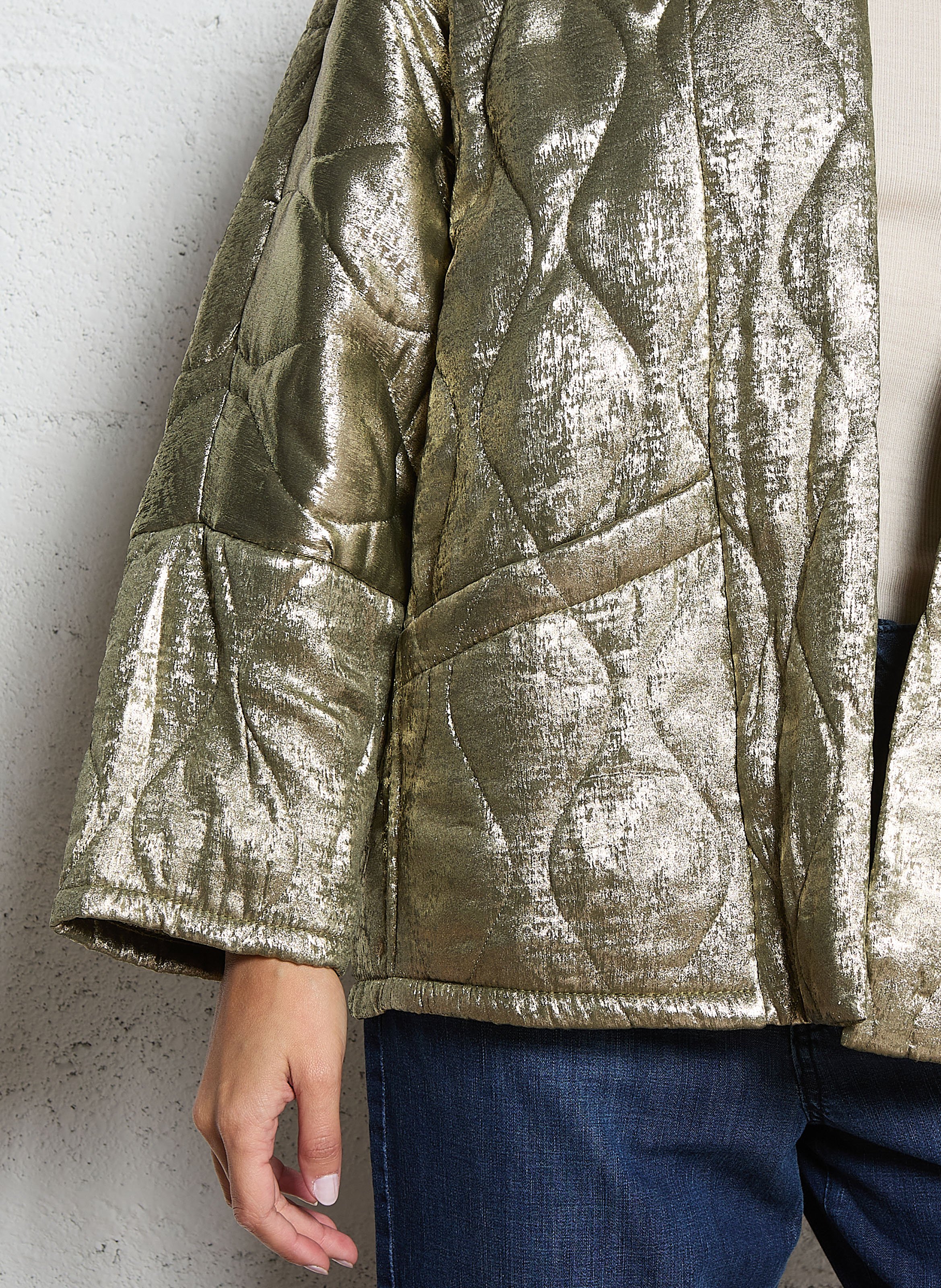 Oversize Metallic Jacket AOKYANOS Khaki