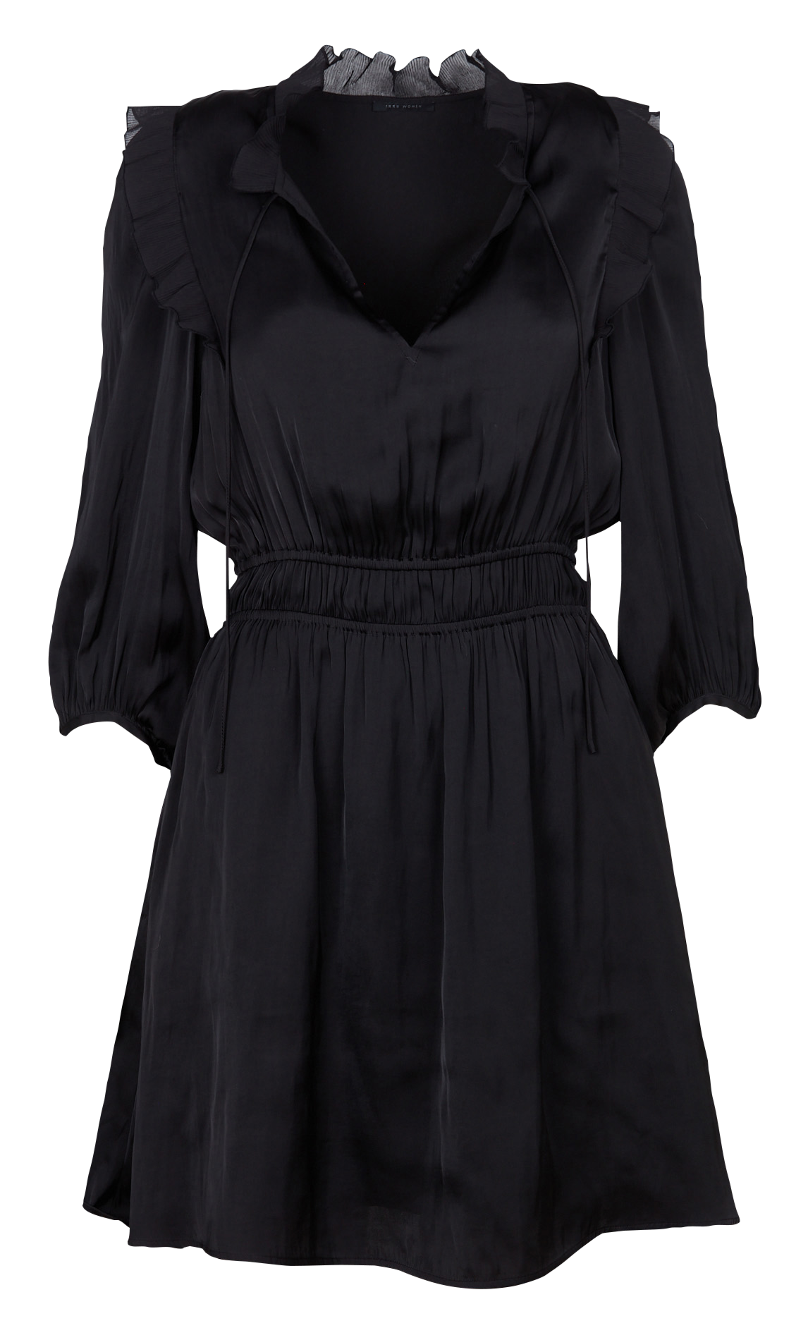 Short satin V-neck dress IKKS Black