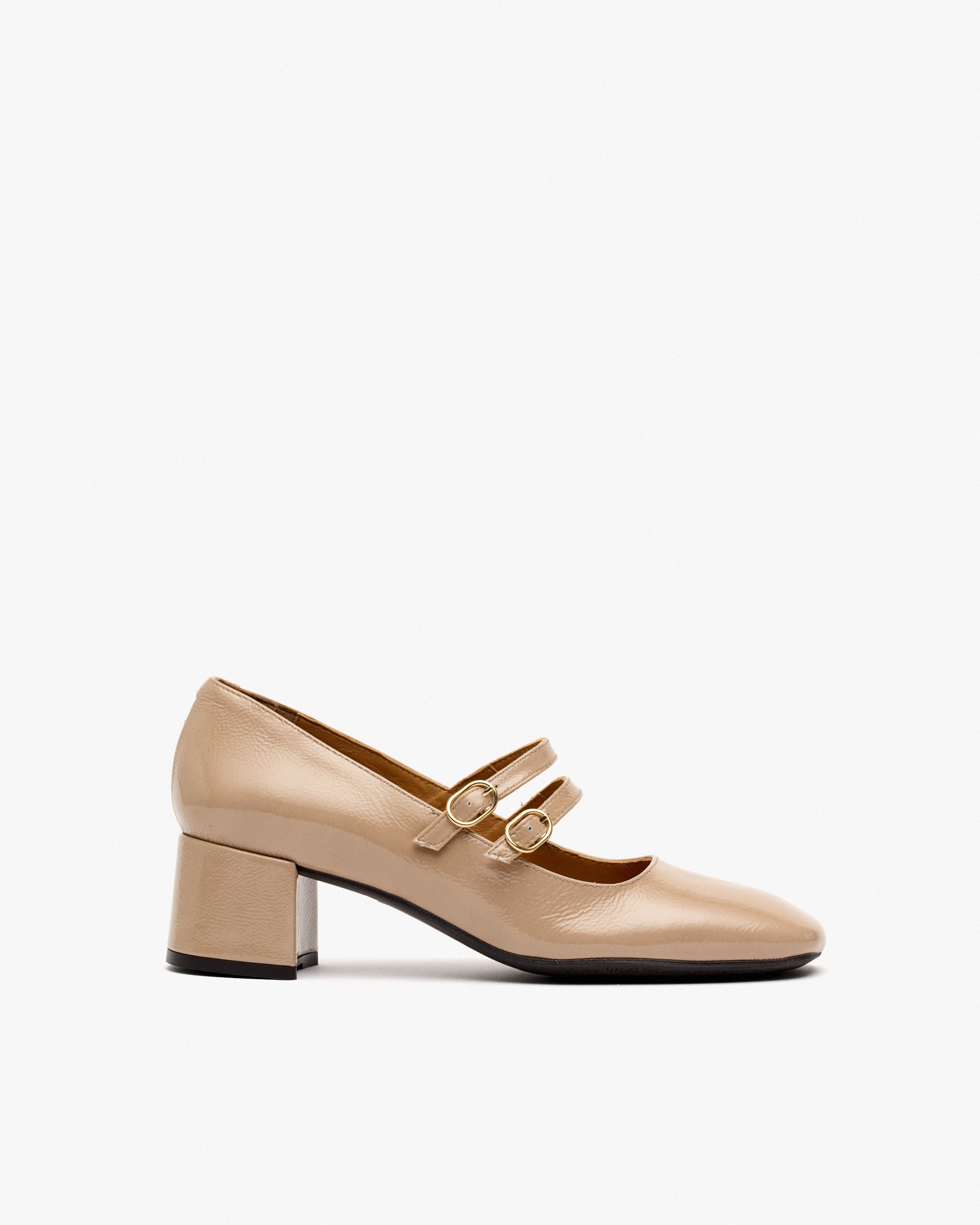 High heel patent leather shoes PEDRO MIRALLES Beige