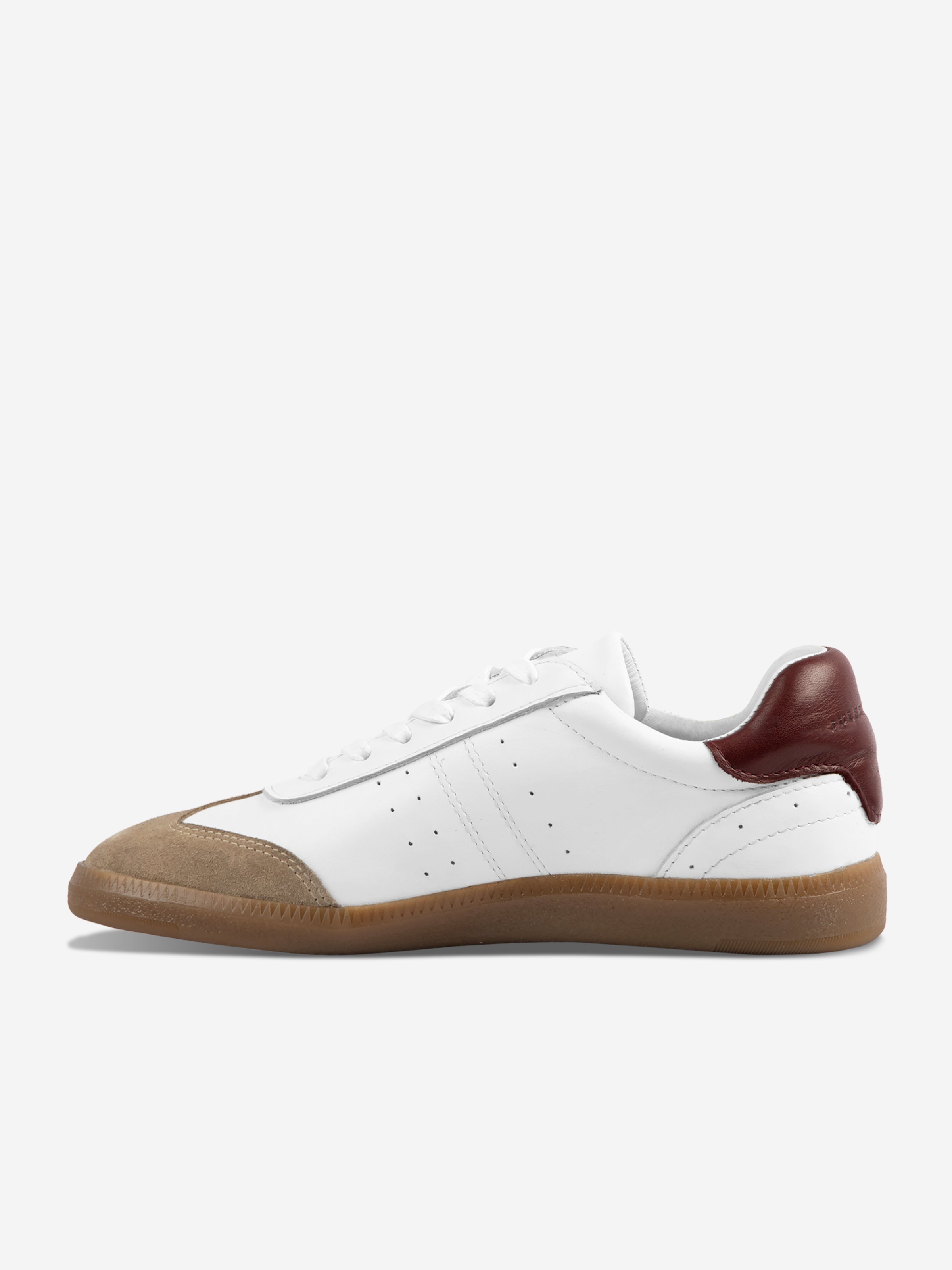 <p>Tennis lace-up Alba in smooth white camel leather</p> JULES & JENN White