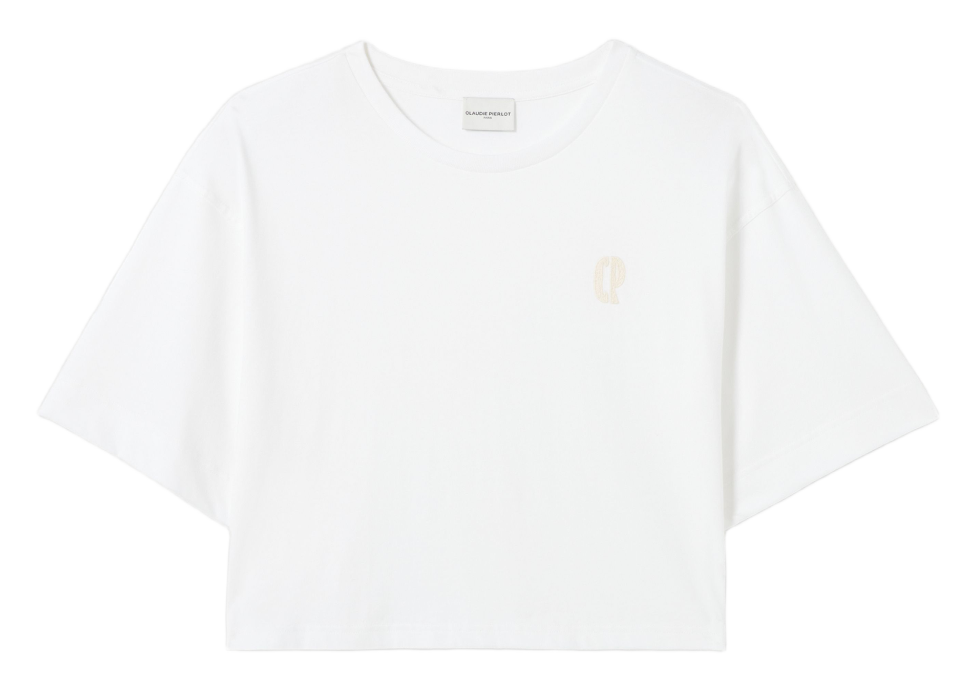 Tee-shirt col rond en coton CLAUDIE PIERLOT Beige