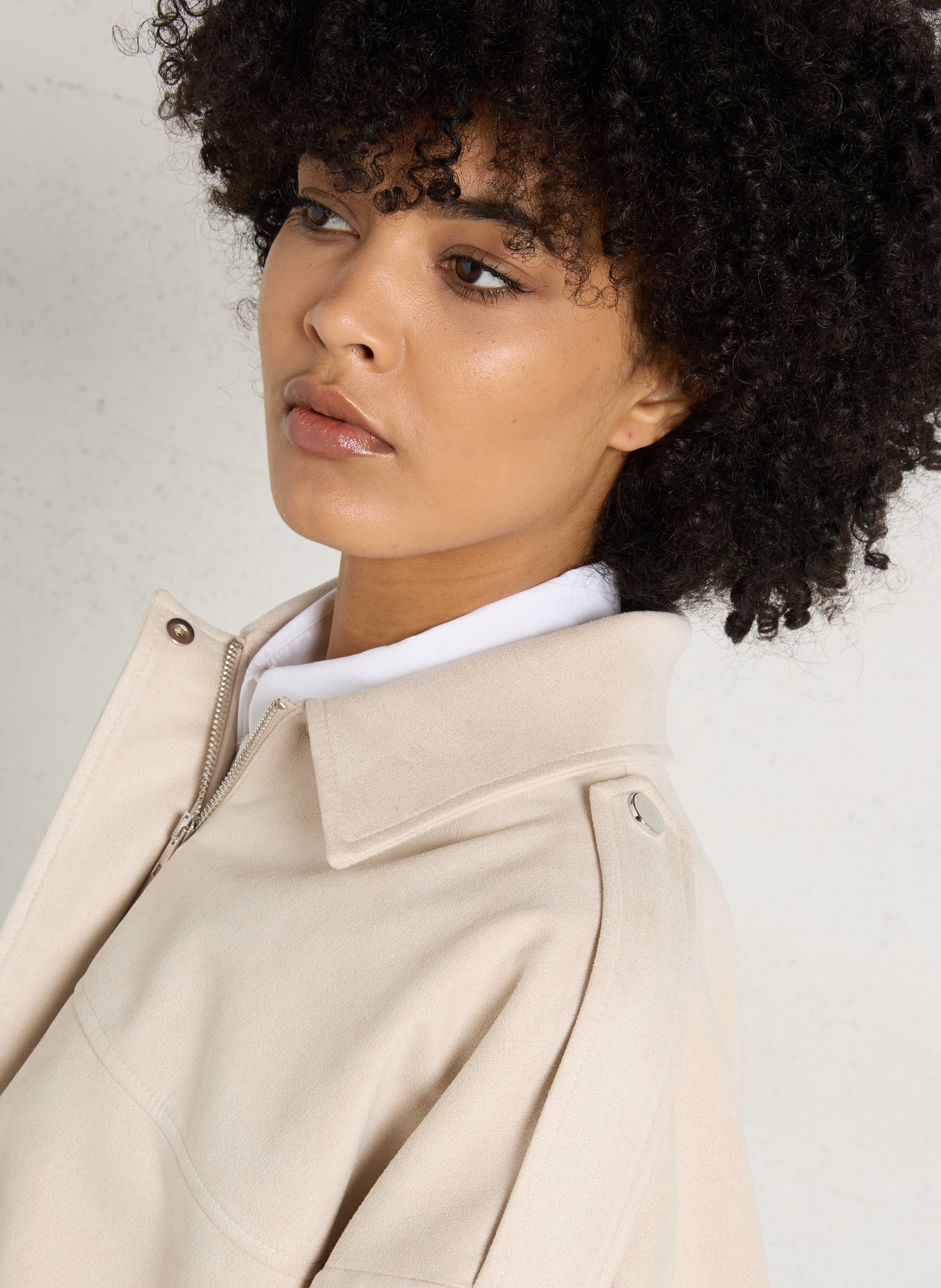 Oversize-Jacke mit klassischem Kragen PLEASE Braun